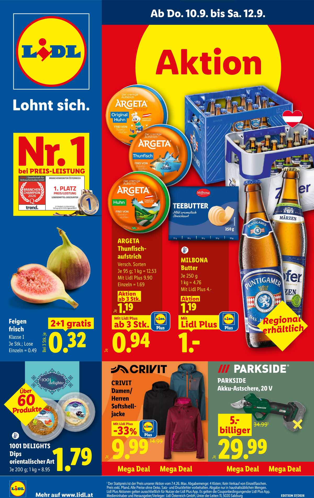 Leták Lidl Rakousko 10.9.-16.9.2026 strana 1