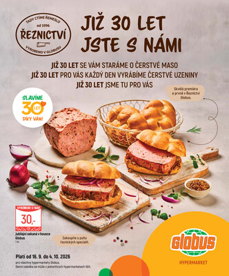Akční leták Globus 16.9. - 4.10.2026 - Globus České Budějovice