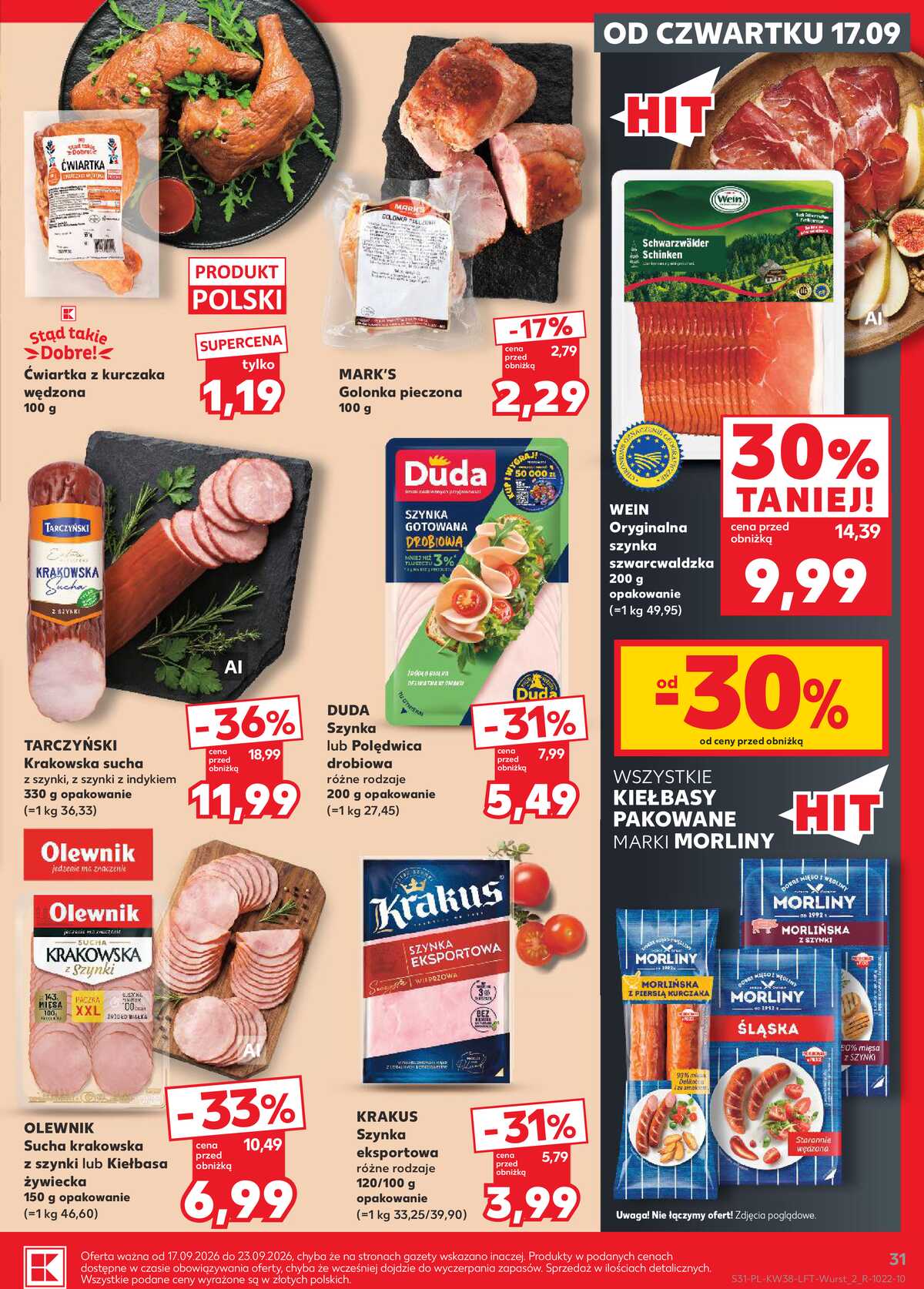 Leták Kaufland Polsko 17.9.-23.9.2026 - Týdenní zpravodaj strana 31