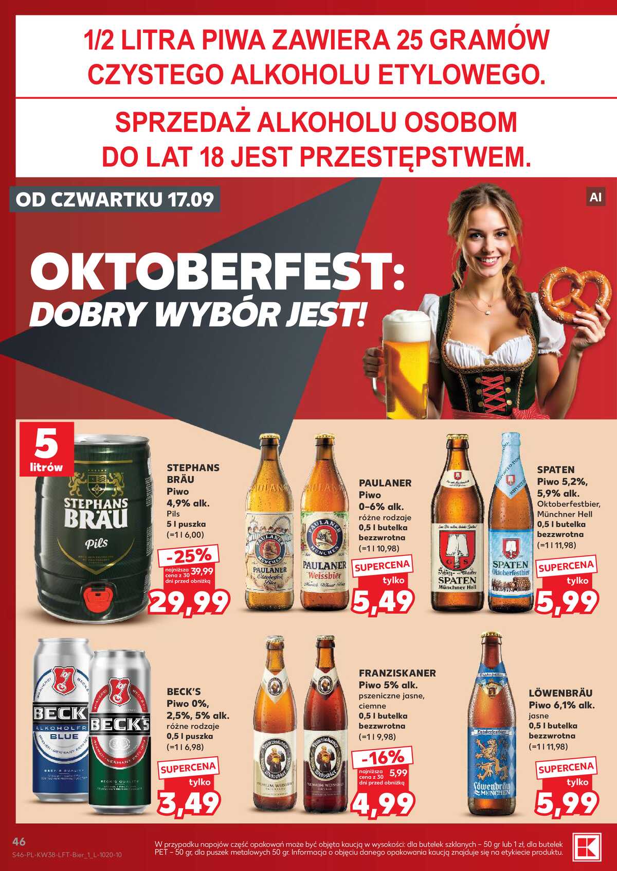 Leták Kaufland Polsko 17.9.-23.9.2026 - Týdenní zpravodaj strana 46