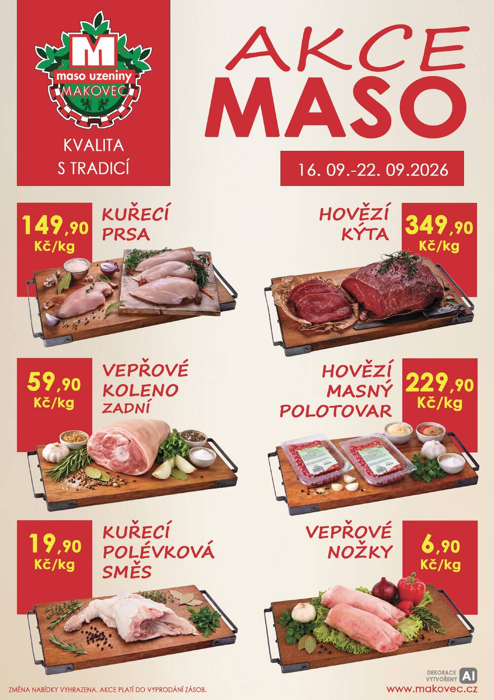 Leták MAKOVEC a.s. – maso uzeniny - Makovec 1.skupina od 16.9. do 22.9.2026 - strana 1