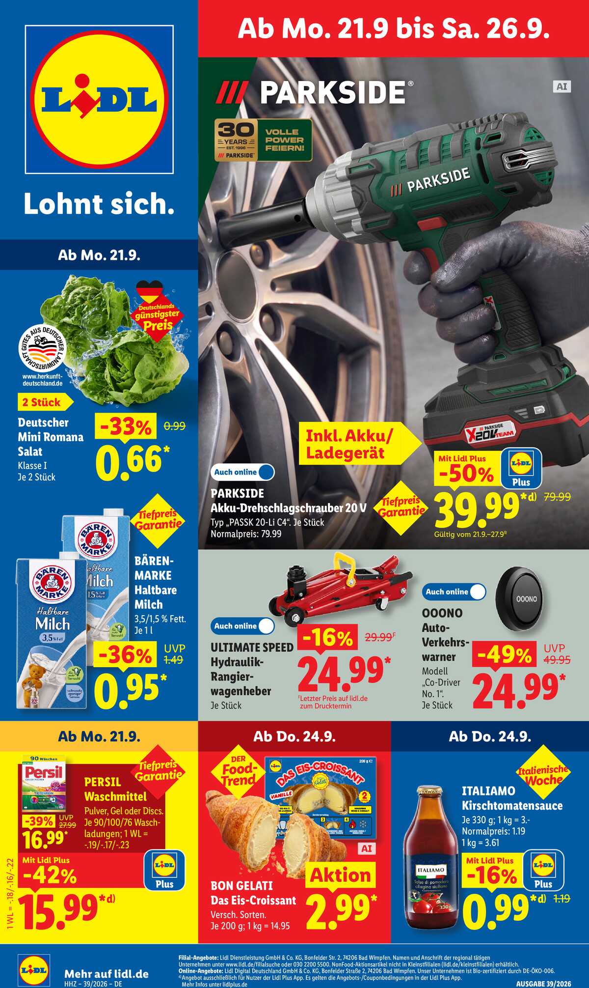 Leták Lidl Německo 21.9.-26.9.2026 strana 1