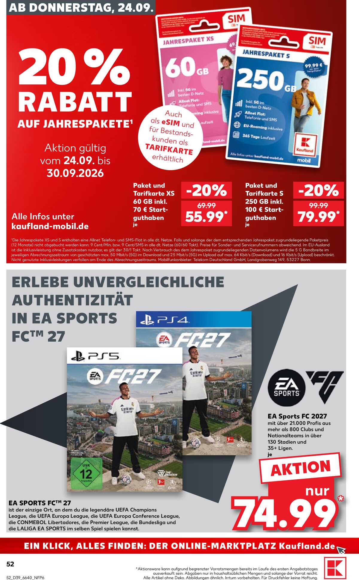 Leták Kaufland Německo 24.9.-30.9.2026 strana 52