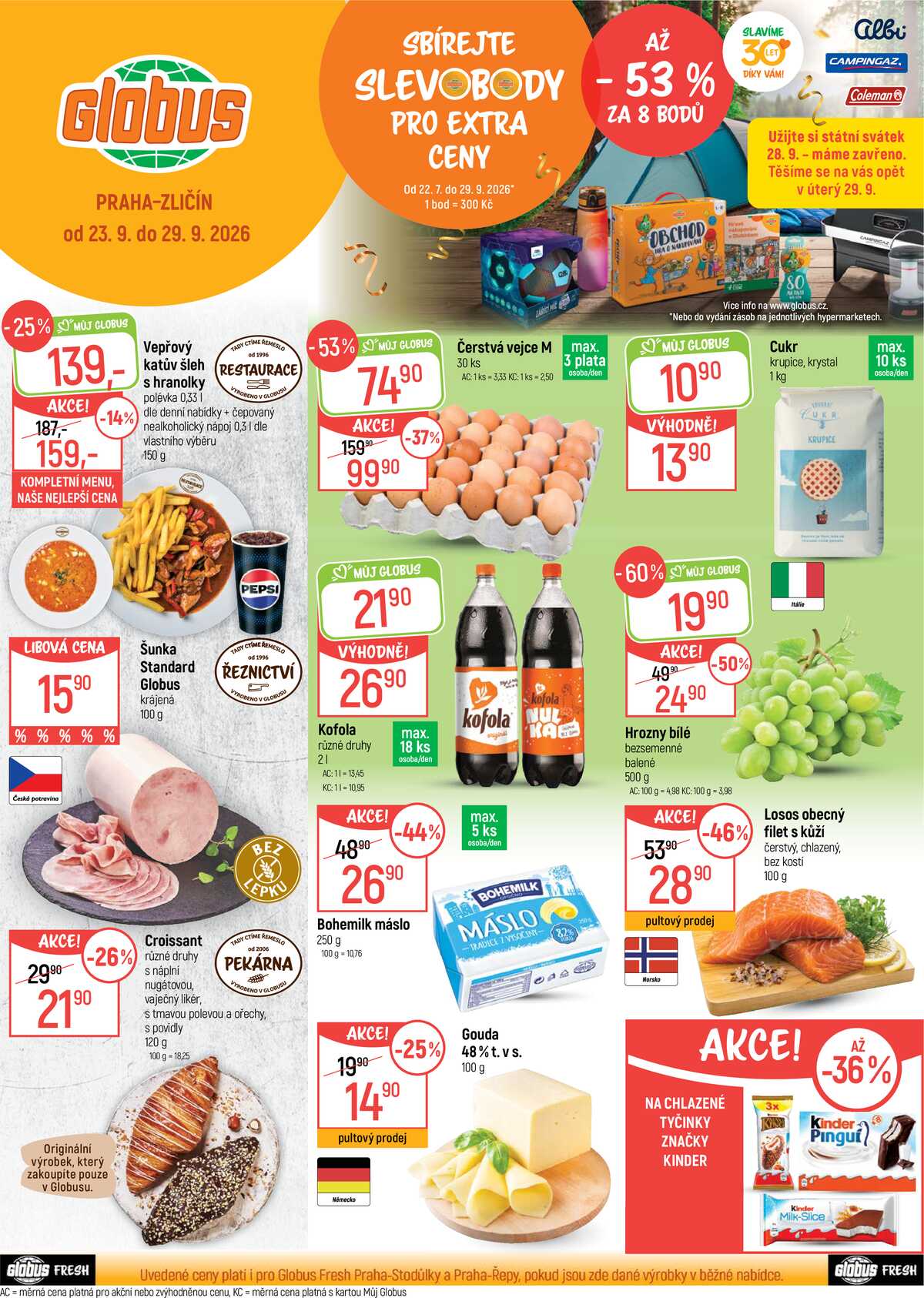 Akční leták Globus 23.9. - 29.9.2026 - Globus Praha - Zličín strana 1