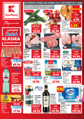 Kaufland 23.9. - 29.9. - Kaufland - Praha 8 (Malý Klín)