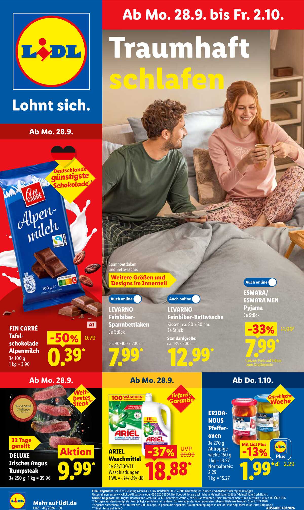 Leták Lidl Německo 28.9.-3.10.2026 strana 1