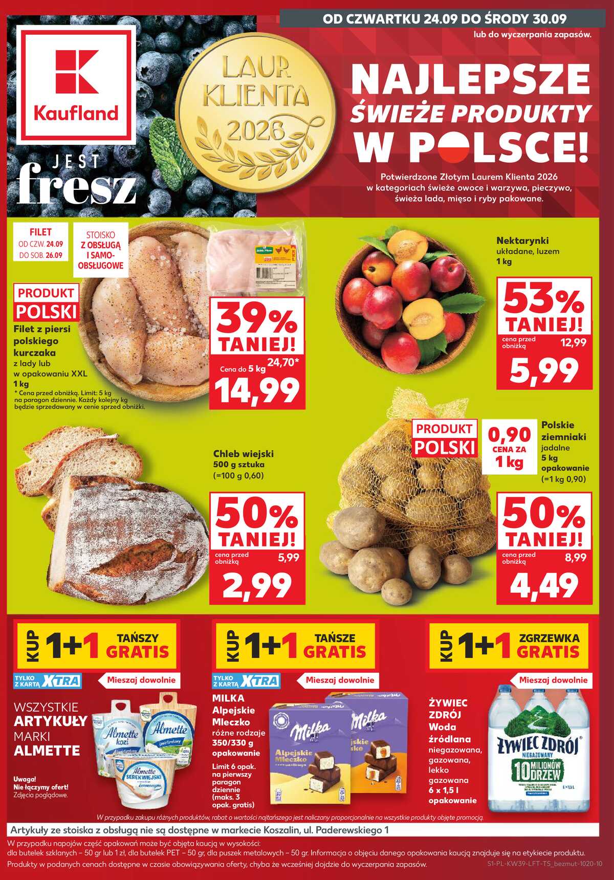 Leták Kaufland Polsko 24.9.-30.9.2026 - Týdenní zpravodaj strana 1