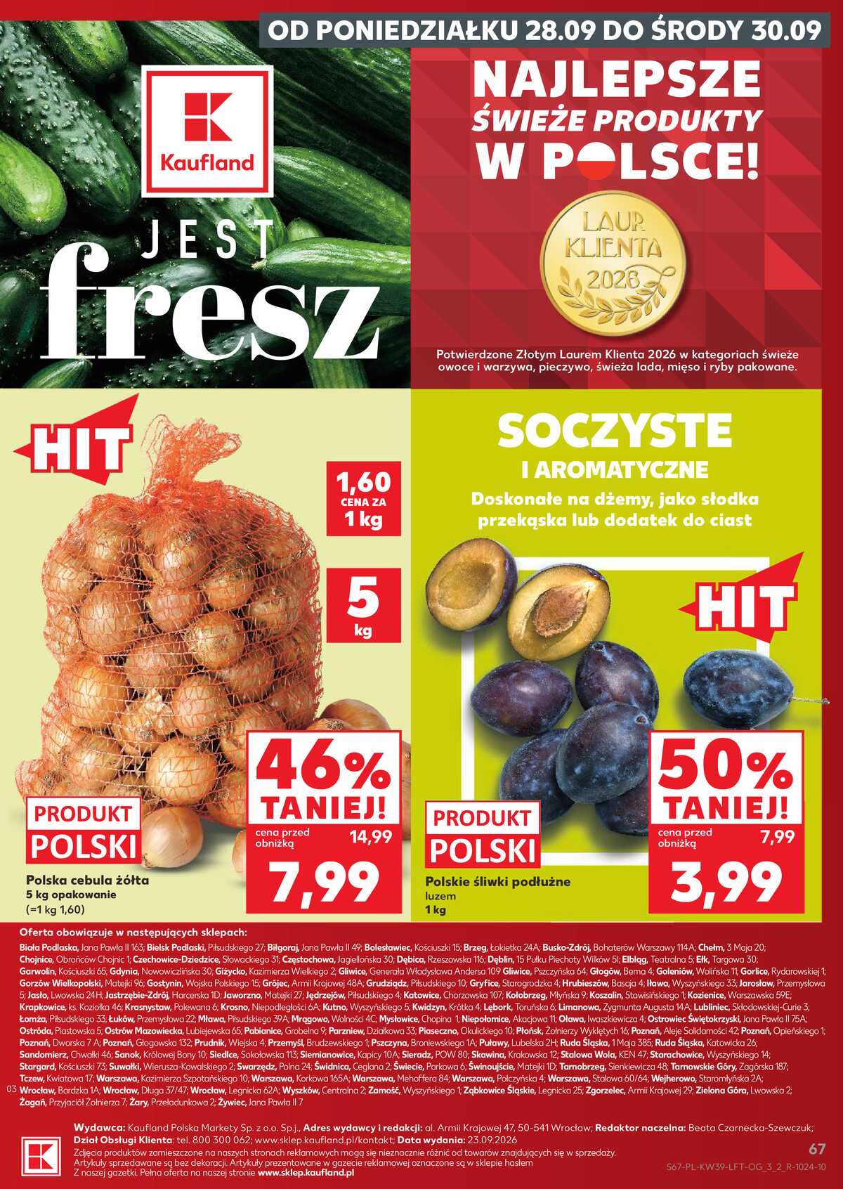 Leták Kaufland Polsko 24.9.-30.9.2026 - Týdenní zpravodaj strana 67