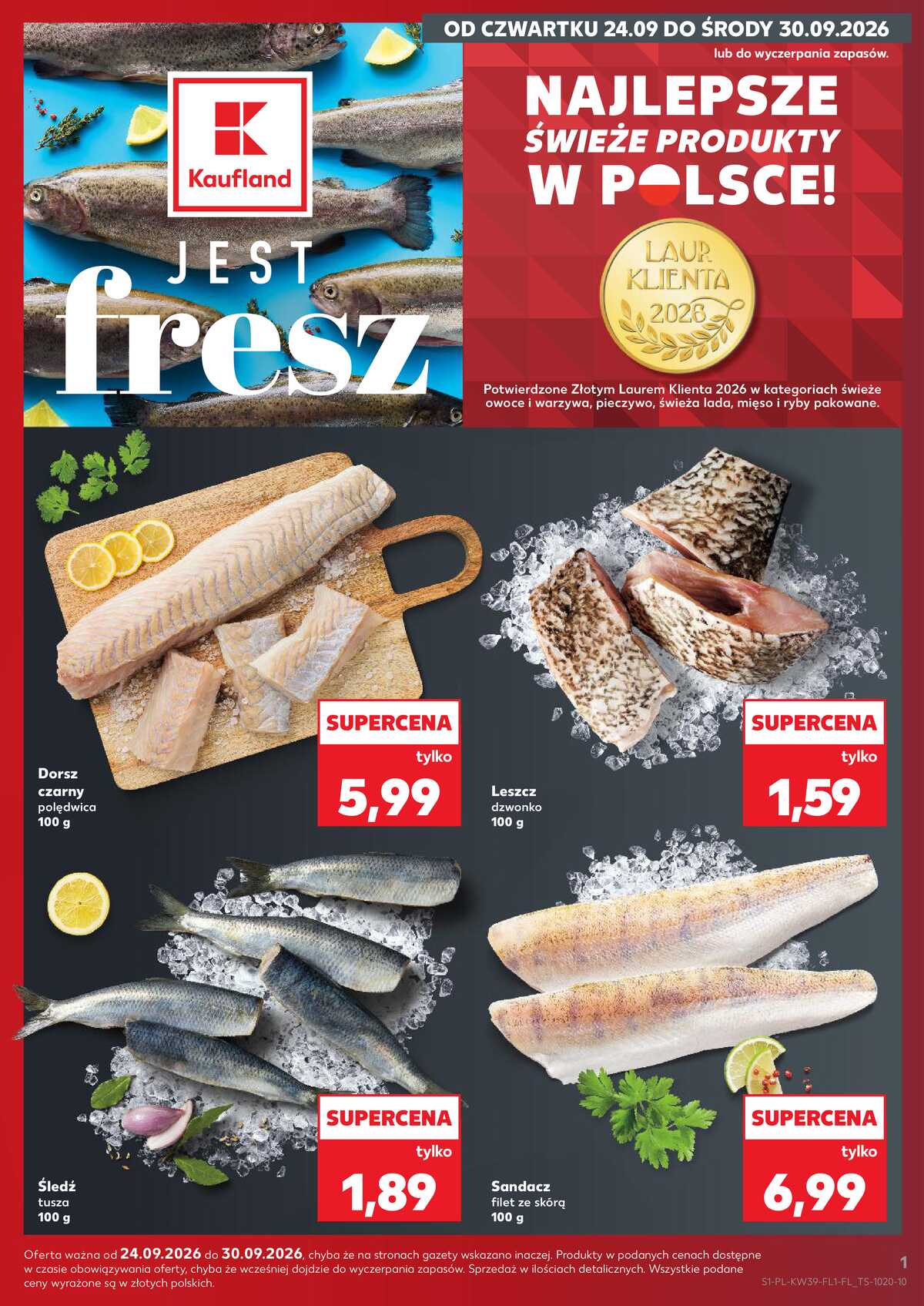 Leták Kaufland Polsko 24.9.-30.9.2026 - Ryby z našeho pultu strana 1