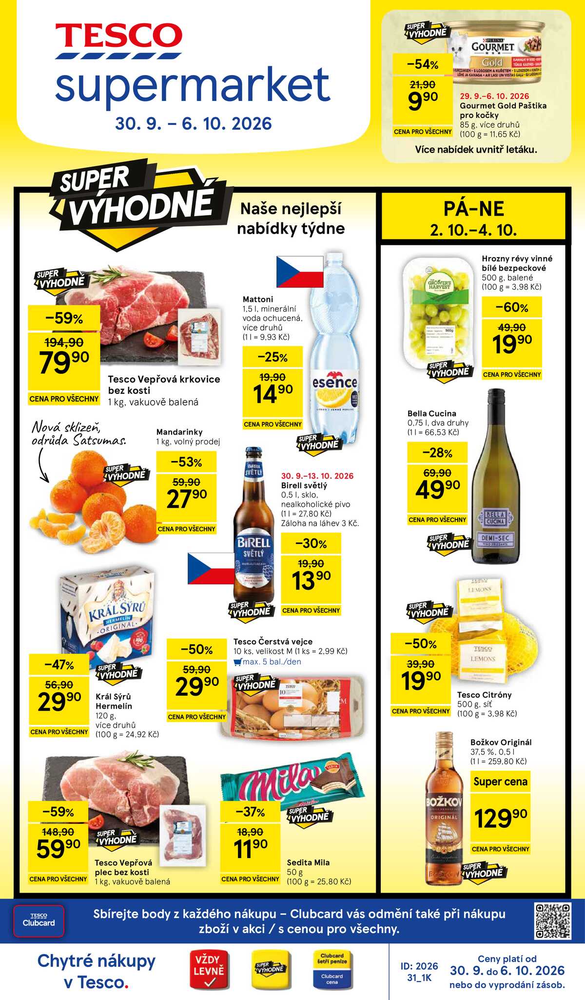 Tesco supermarkety od 30.9. do 6.10.2026 strana 1