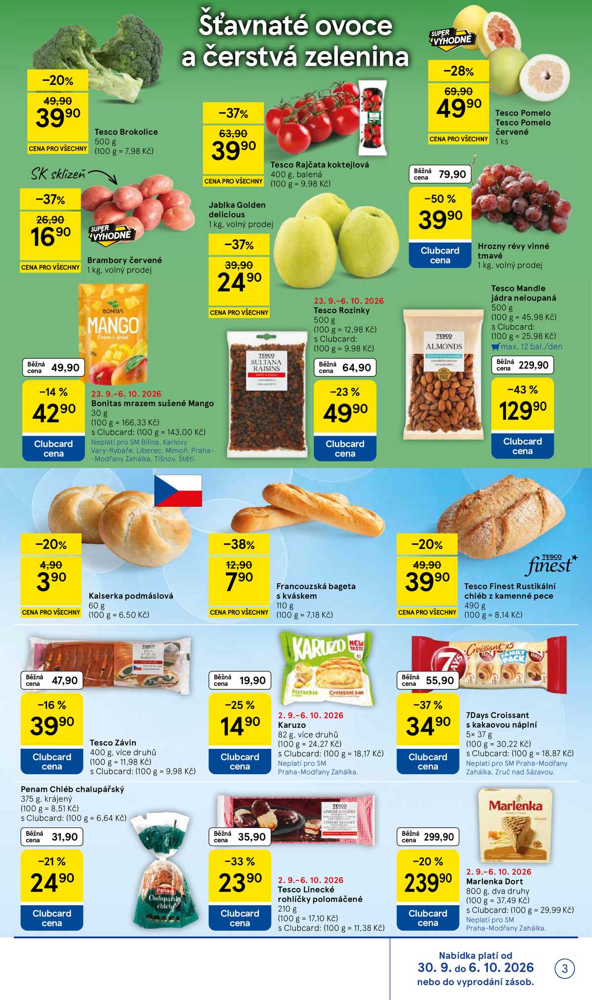 Tesco supermarkety od 30.9. do 6.10.2026 strana 3