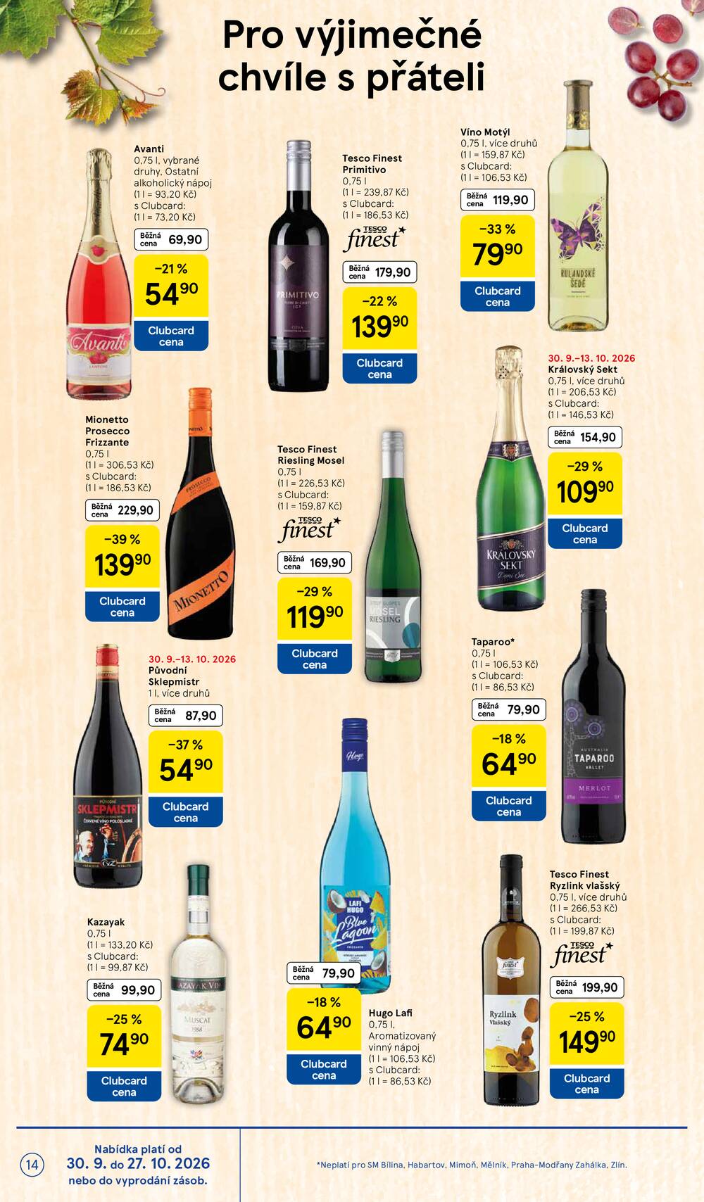 Leták Tesco - Tesco supermarkety od 30.9. do 6.10.2026 - strana 14