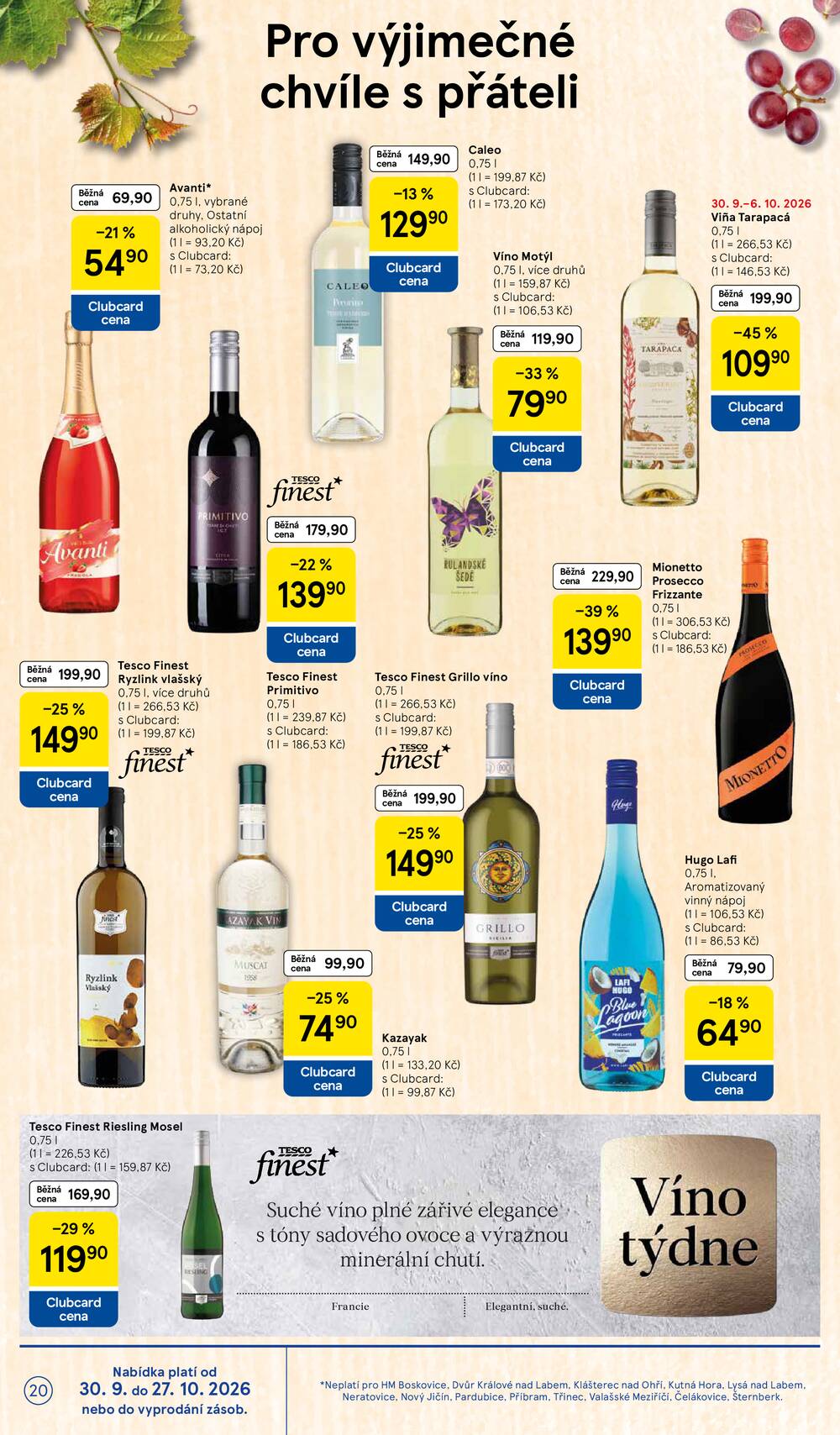 Tesco hypermarkety od 30.9. do 6.10.2026