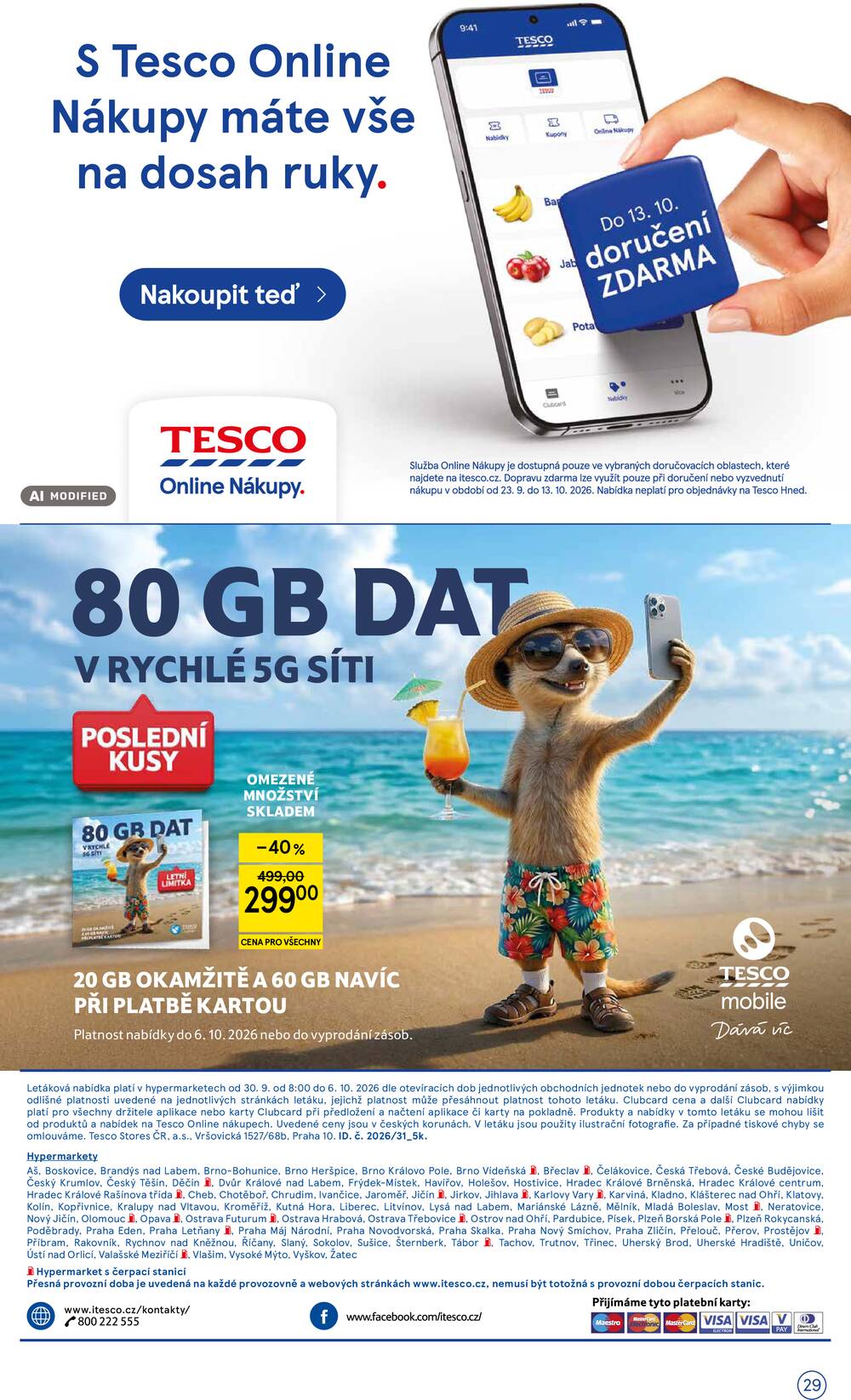 Tesco hypermarkety od 30.9. do 6.10.2026