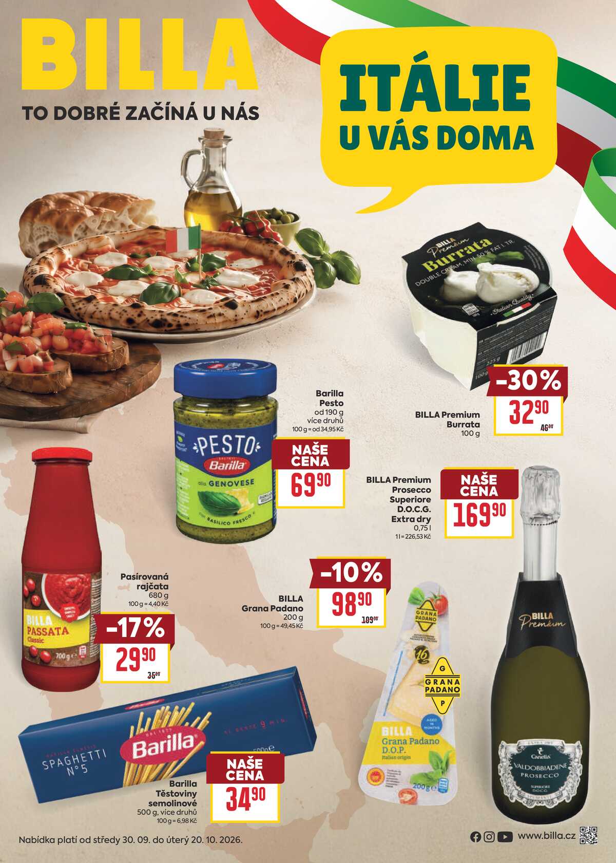 BILLA katalog Itálie od 30.9. do 20.10.2026 strana 1