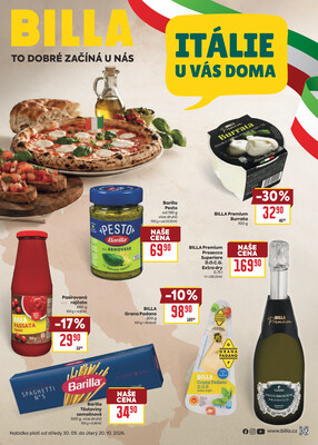 BILLA katalog Itálie od 30.9. do 20.10.2026