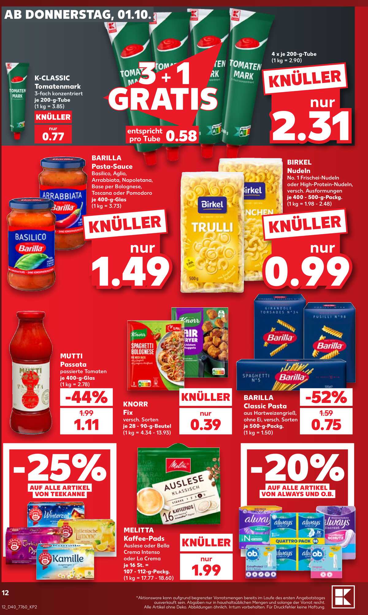 Leták Kaufland Německo 1.10.-7.10.2026 strana 12