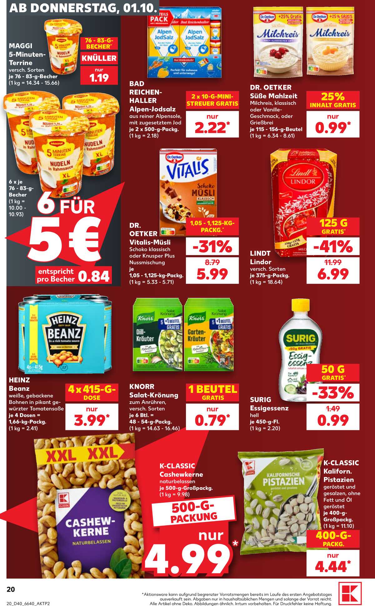 Leták Kaufland Německo 1.10.-7.10.2026 strana 20