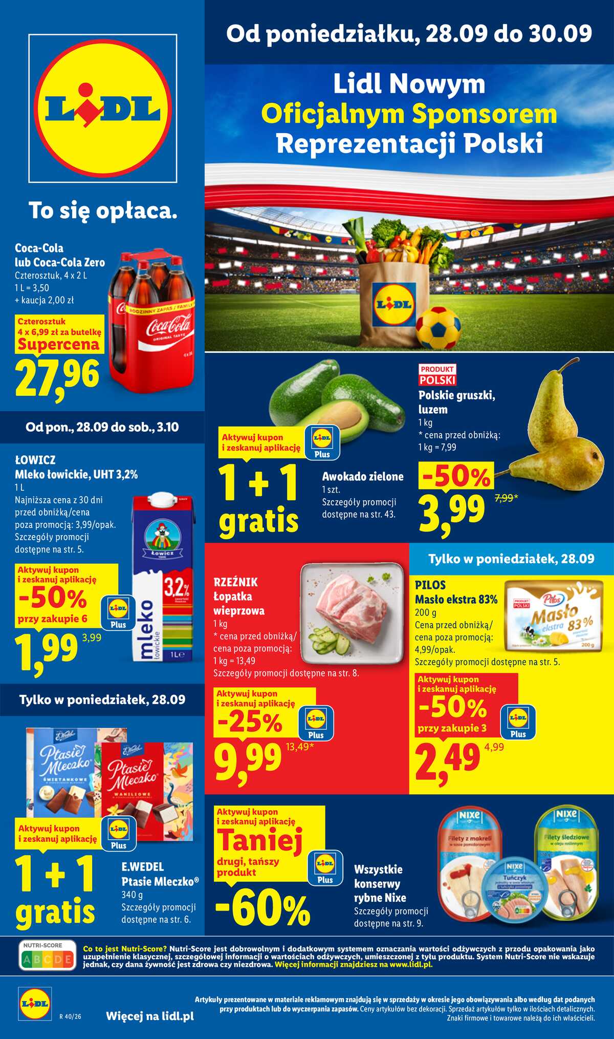 Leták Lidl Polsko 28.9.-30.9.2026 - Leták platí od 28. 9. do 30. 9. strana 1