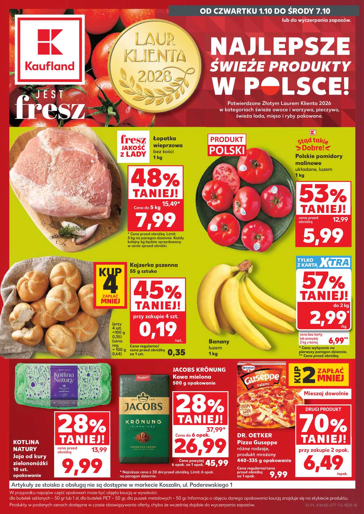 Leták Kaufland Polsko 1.10.-7.10.2026 - Týdenní zpravodaj strana 1