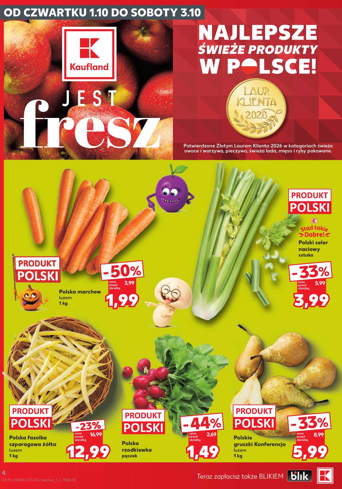 Leták Kaufland Polsko 1.10.-7.10.2026 - Týdenní zpravodaj strana 4