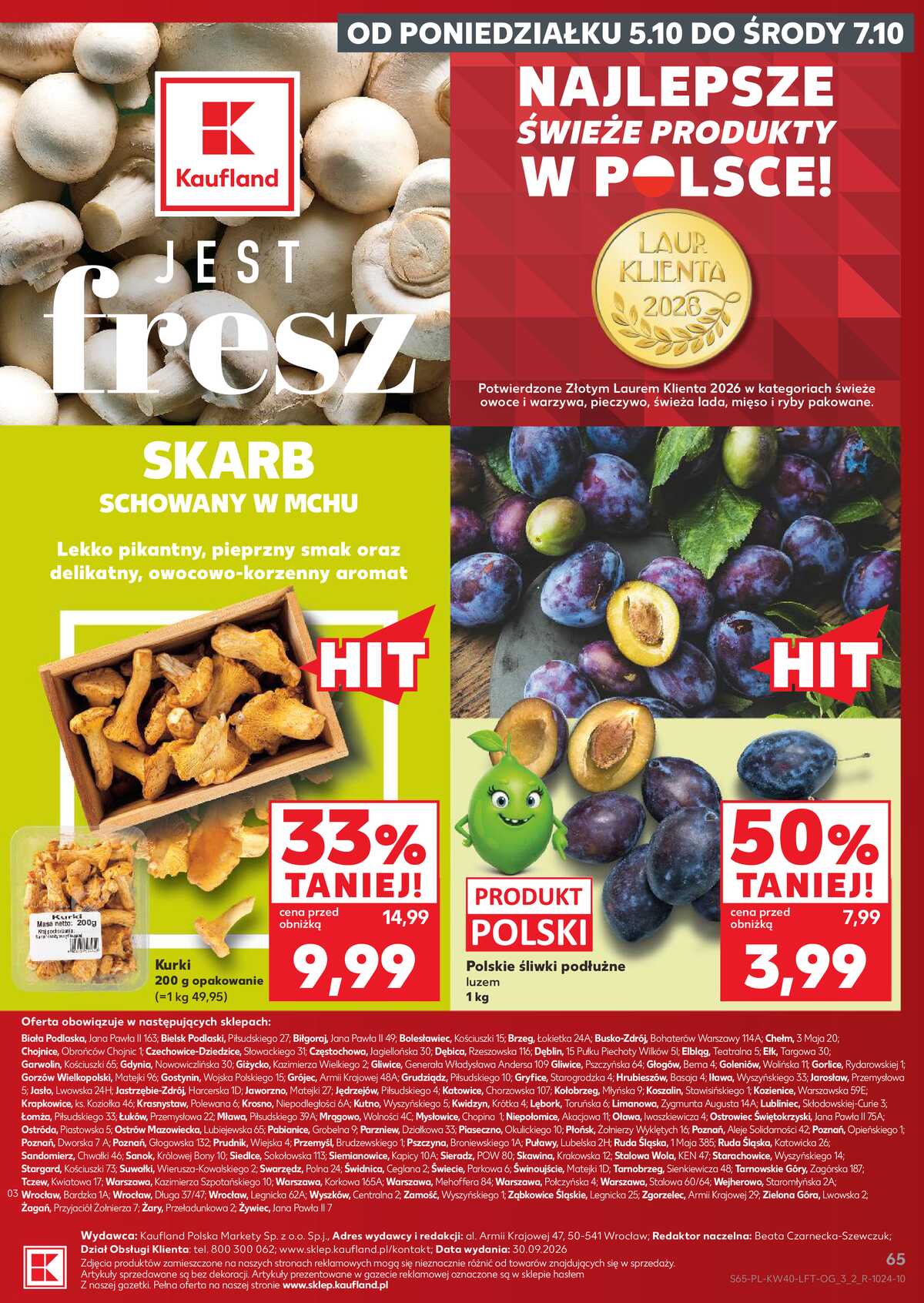 Leták Kaufland Polsko 1.10.-7.10.2026 - Týdenní zpravodaj strana 65