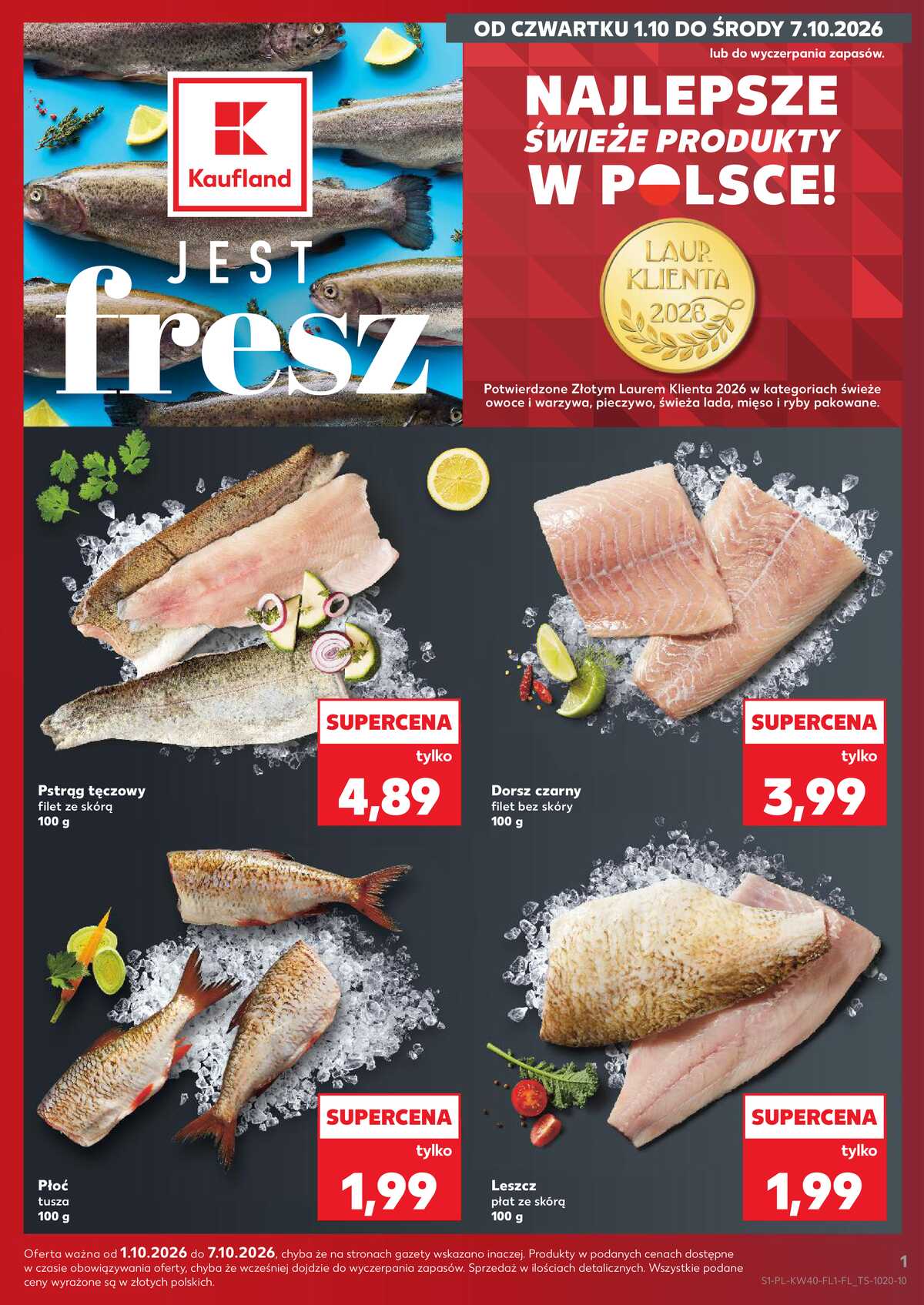Leták Kaufland Polsko 1.10.-7.10.2026 - Ryby z našeho pultu strana 1