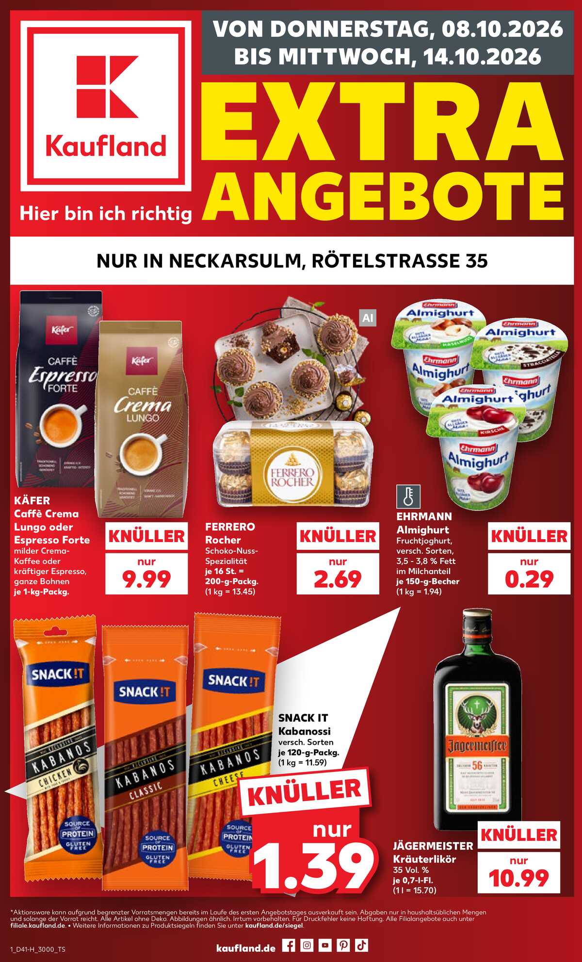 Leták Kaufland Německo 8.10.-14.10.2026 strana 1