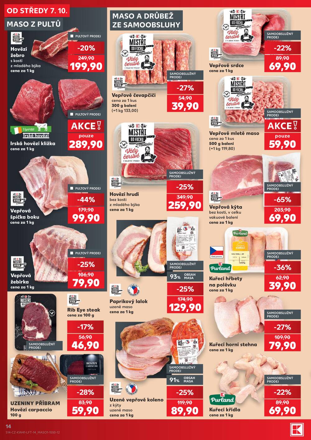Leták Kaufland - Kaufland 7.10. - 13.10. - Kaufland - Veselí nad Lužnicí - Budějovická - strana 14