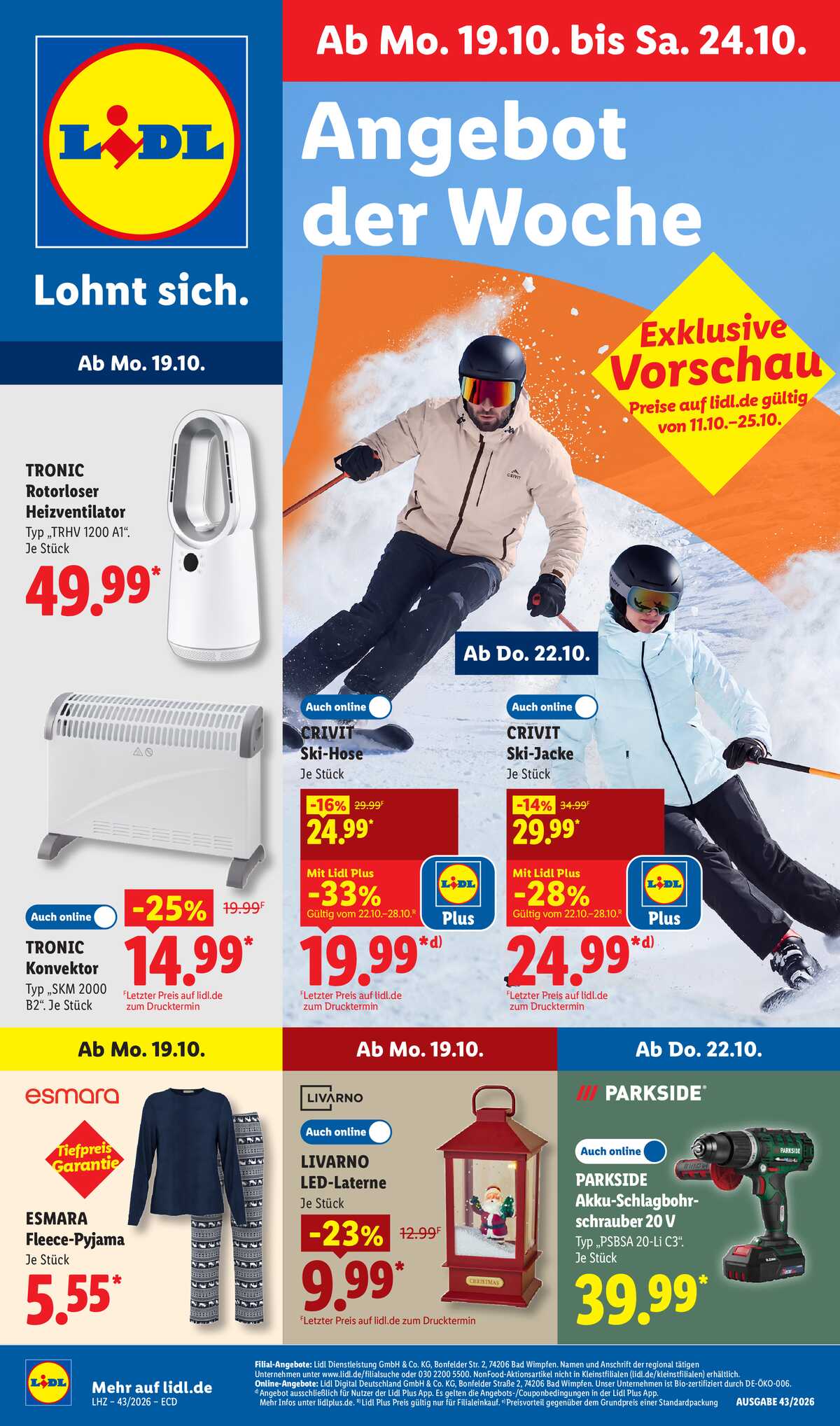 Leták Lidl Německo 19.10.-24.10.2026 strana 1