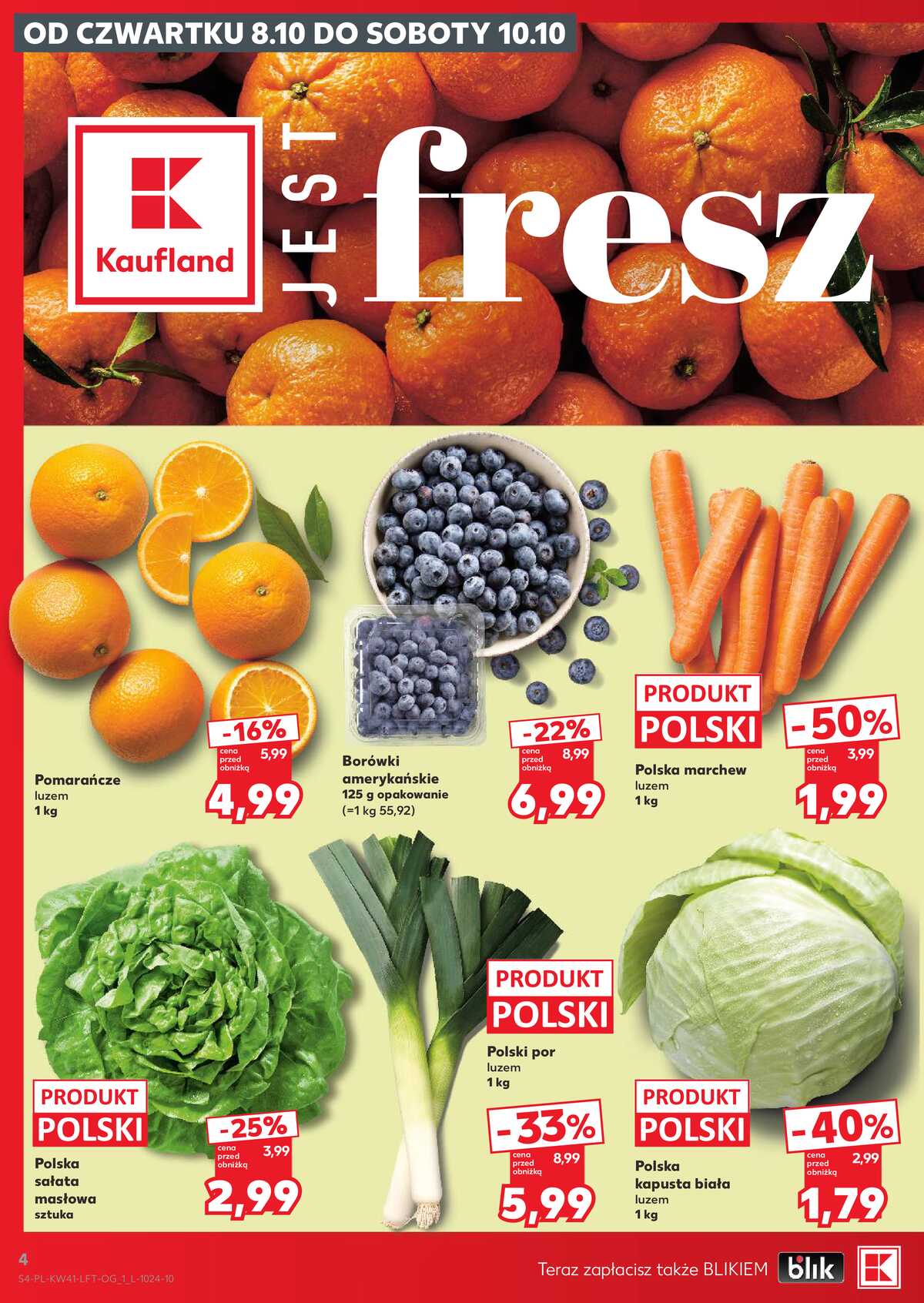 Leták Kaufland Polsko 8.10.-14.10.2026 - Týdenní zpravodaj strana 4