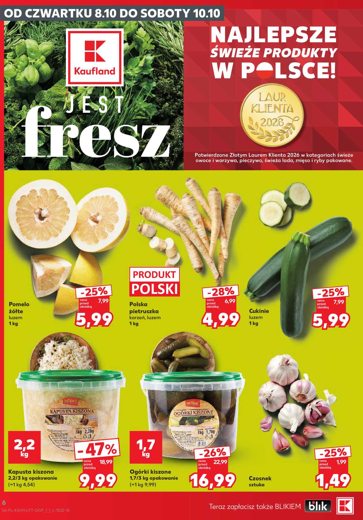 Leták Kaufland Polsko 8.10.-14.10.2026 - Týdenní zpravodaj strana 6