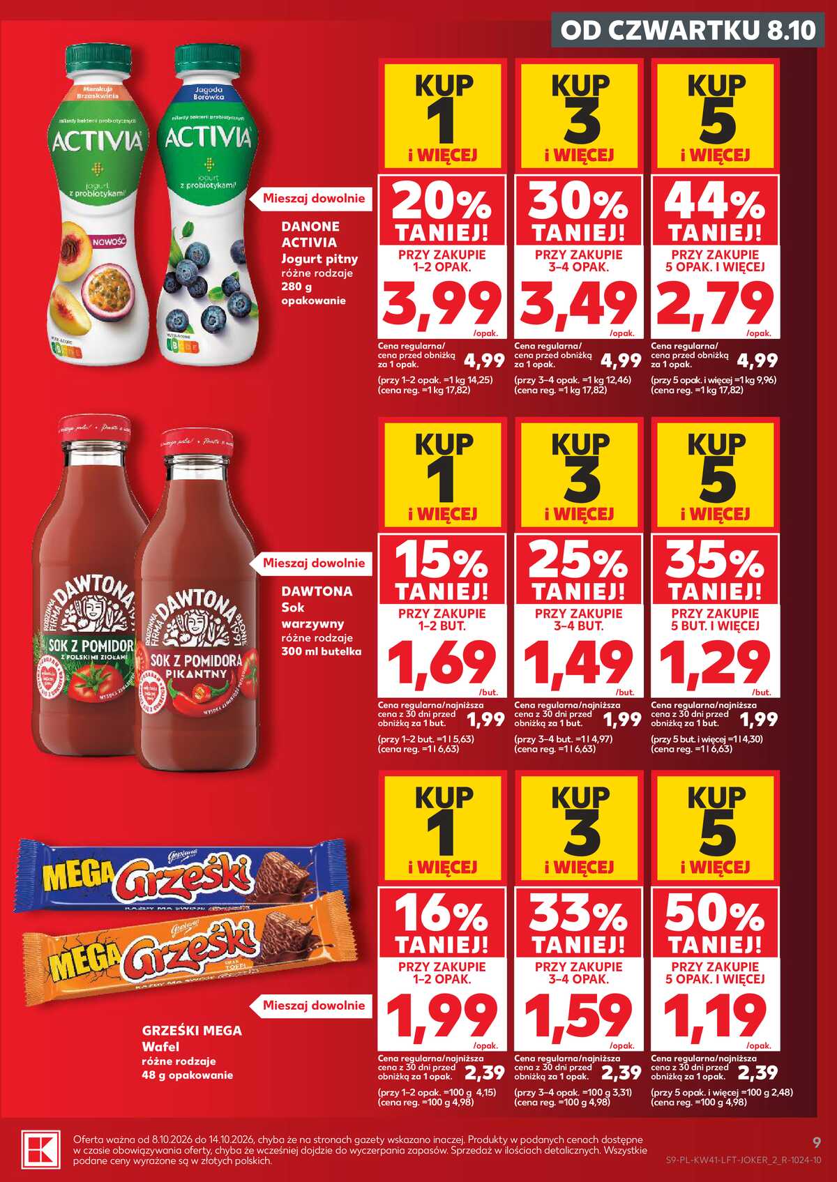 Leták Kaufland Polsko 8.10.-14.10.2026 - Týdenní zpravodaj strana 9