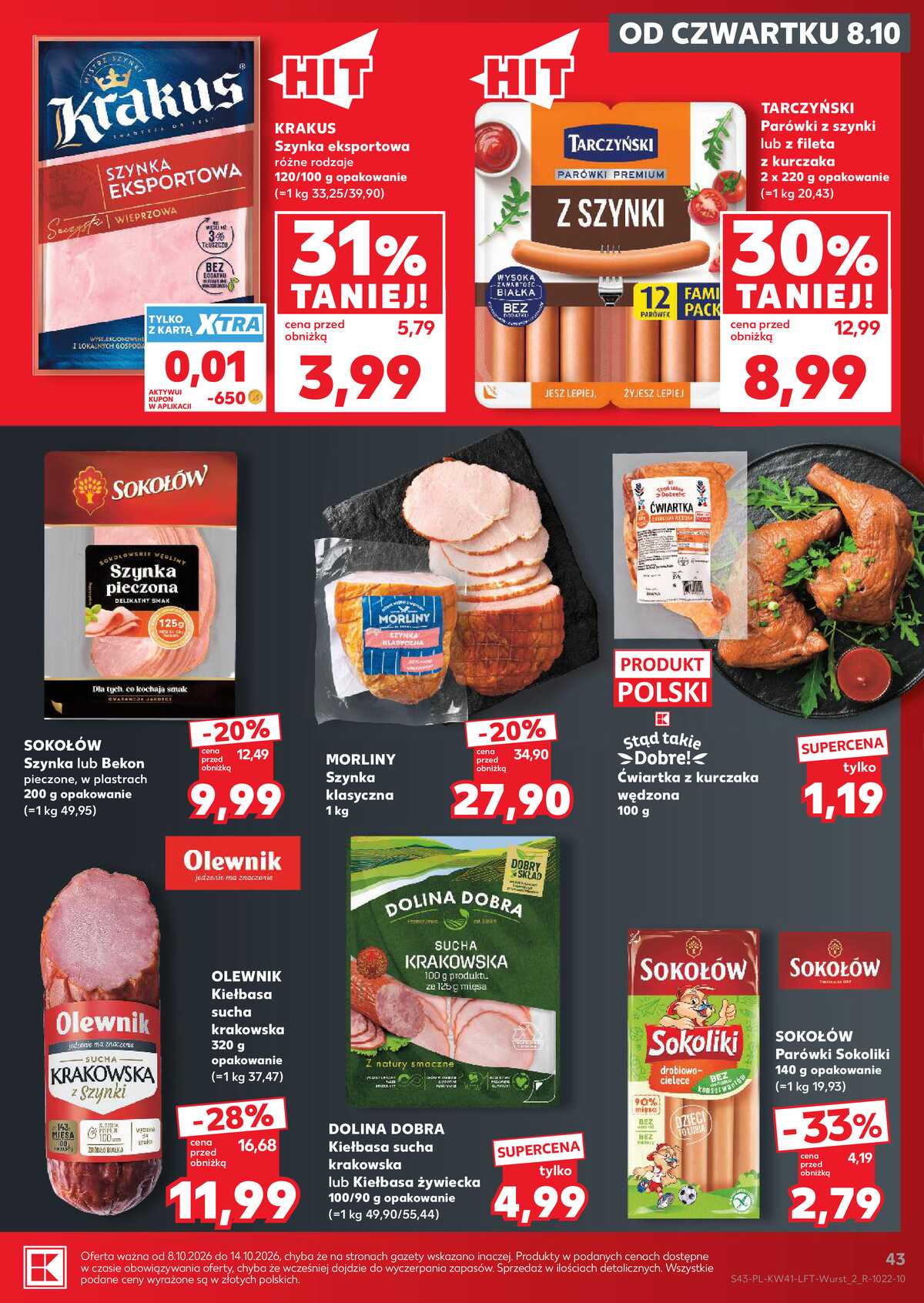 Leták Kaufland Polsko 8.10.-14.10.2026 - Týdenní zpravodaj strana 43