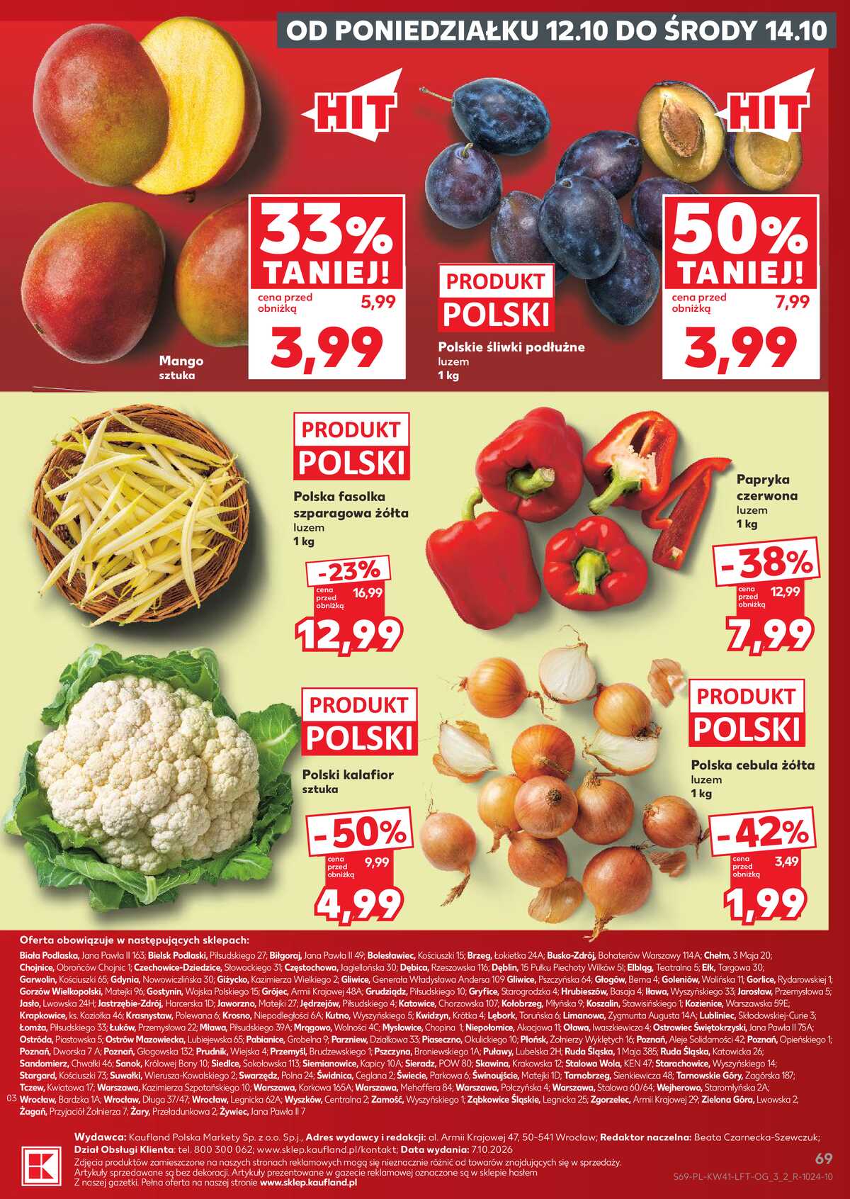 Leták Kaufland Polsko 8.10.-14.10.2026 - Týdenní zpravodaj strana 69