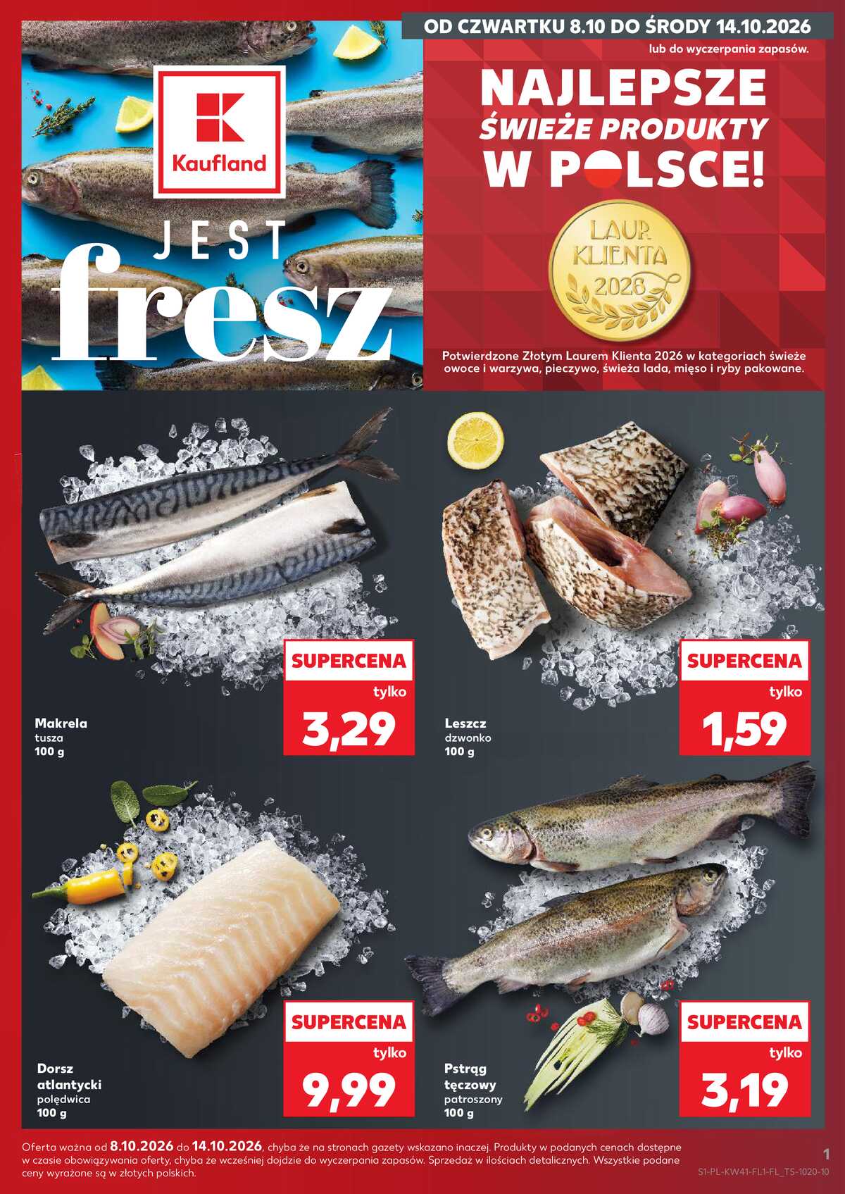 Leták Kaufland Polsko 8.10.-14.10.2026 - Ryby z našeho pultu strana 1
