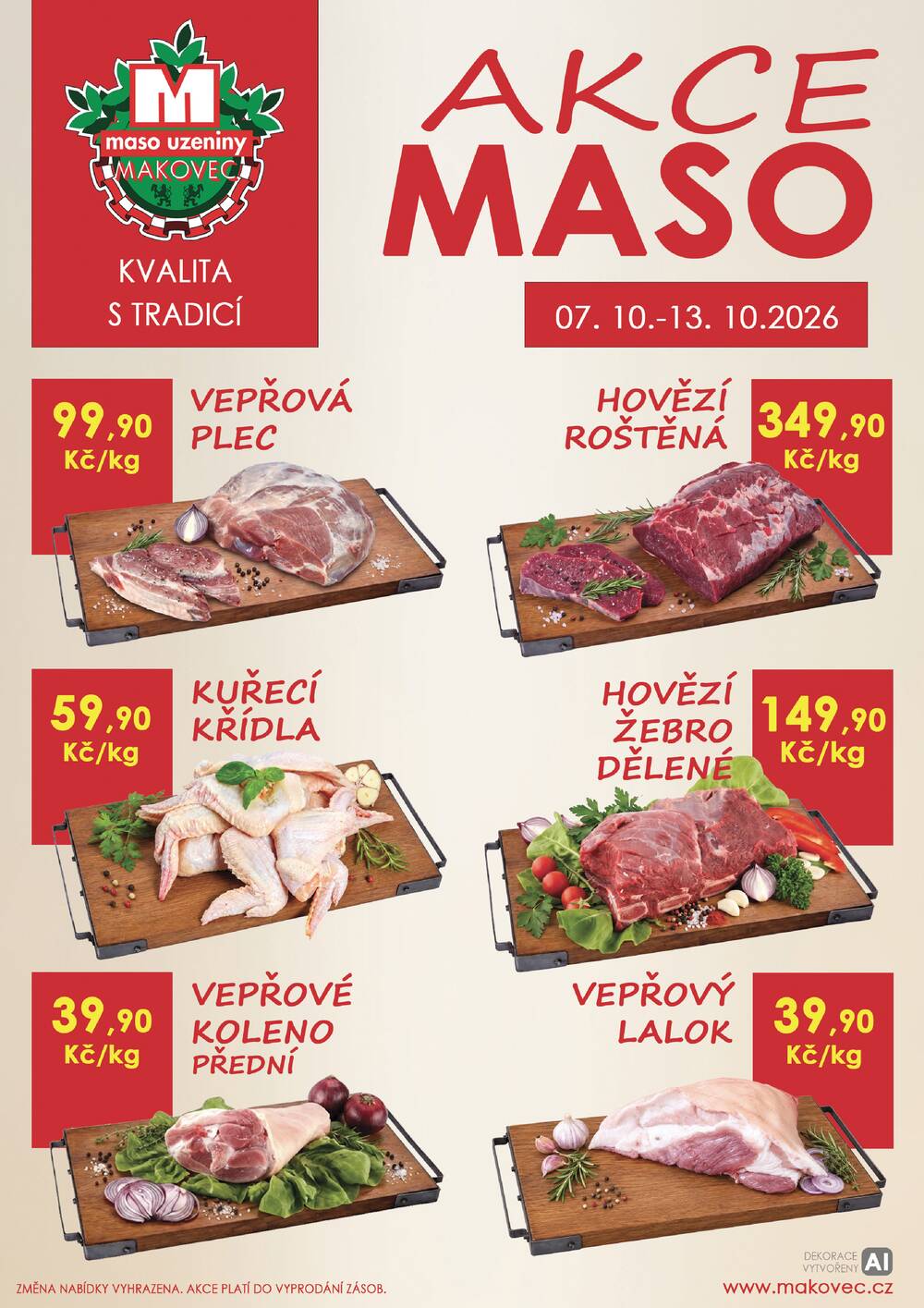 Leták MAKOVEC a.s. – maso uzeniny - Makovec 2.skupina od 7.10. do 13.10.2026 - strana 1