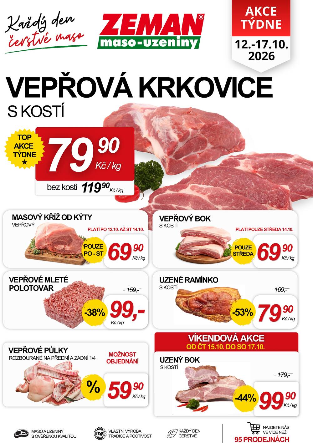 Leták ZEMAN maso-uzeniny - ZEMAN maso-uzeniny od 12.10. do 17.10.2026 - strana 1