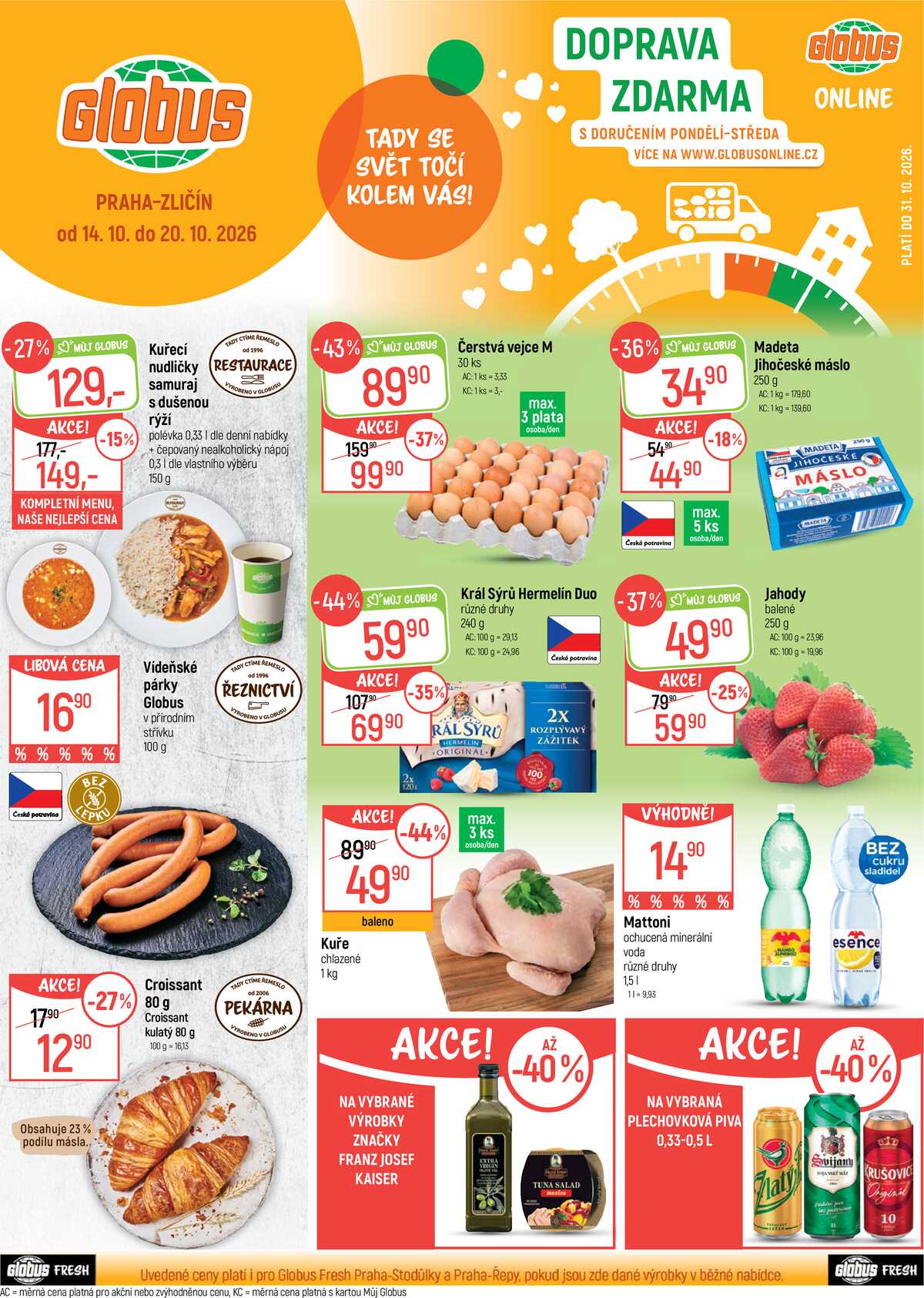 Akční leták Globus 14.10. - 20.10.2026 - Globus Praha - Zličín strana 1