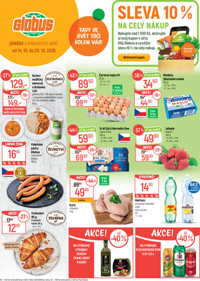 Akční leták Globus 14.10. - 20.10.2026 - Globus Jenišov u Karlových Varů