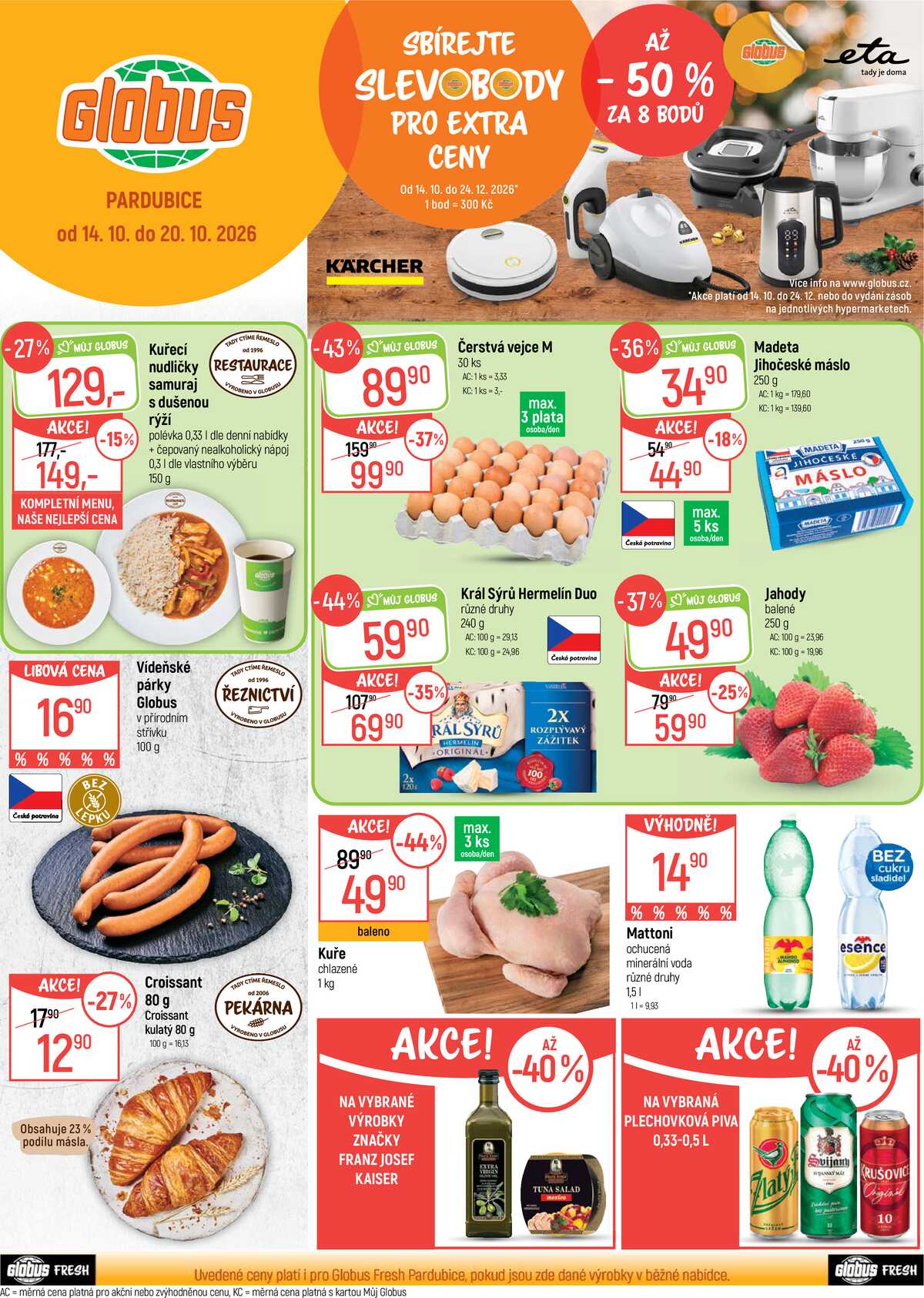 Akční leták Globus 14.10. - 20.10.2026 - Globus Pardubice strana 1