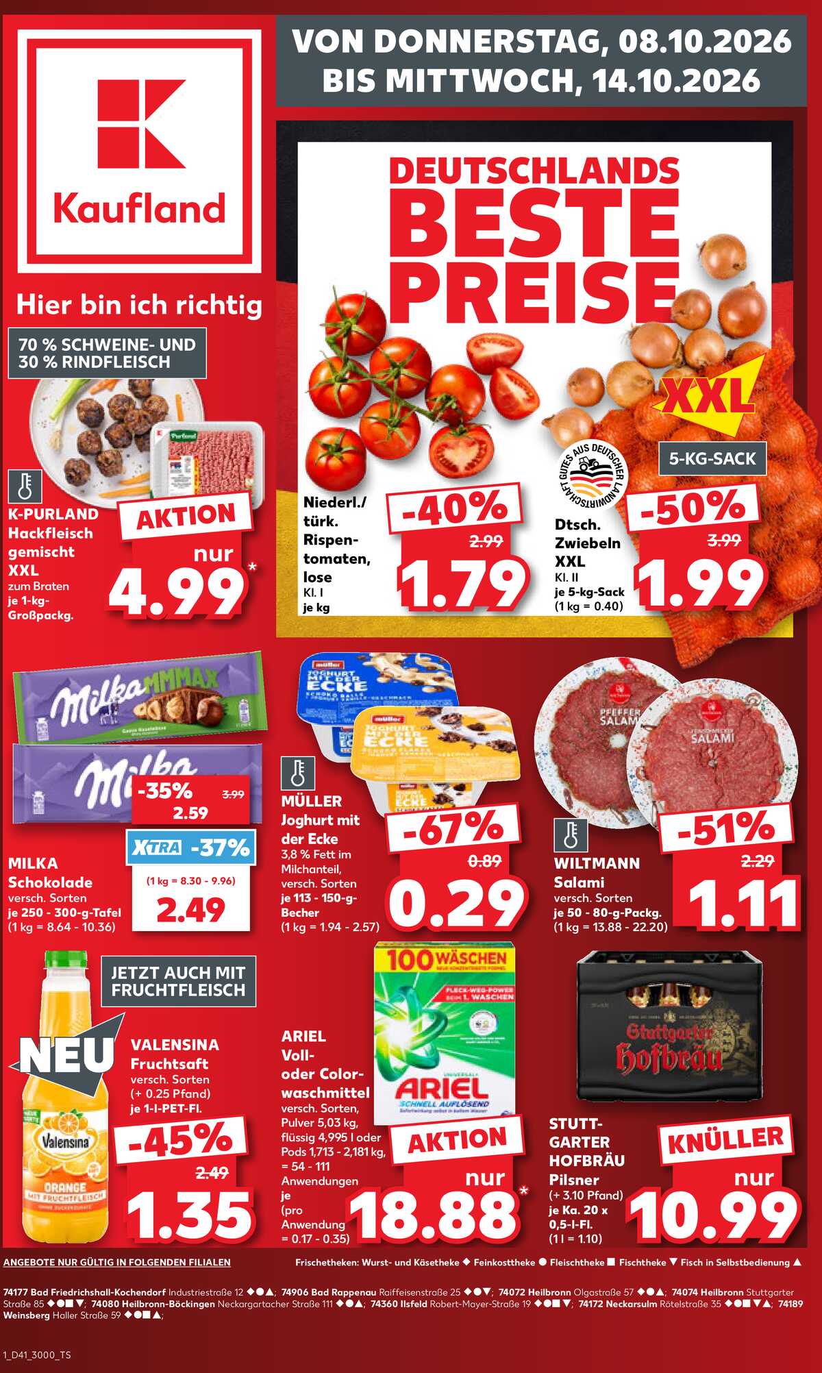 Leták Kaufland Německo 8.10.-14.10.2026 strana 1