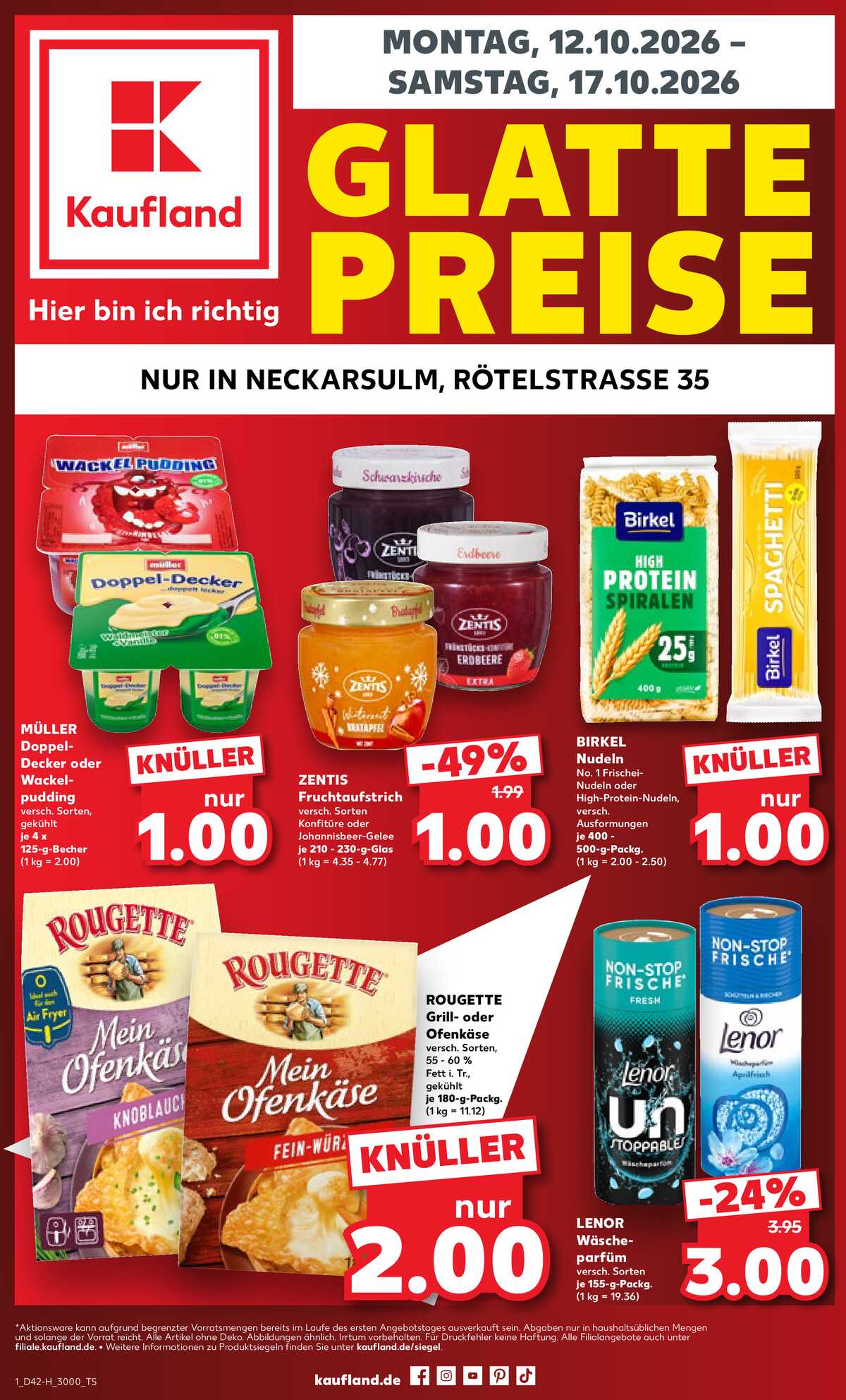 Leták Kaufland Německo 12.10.-17.10.2026 strana 1