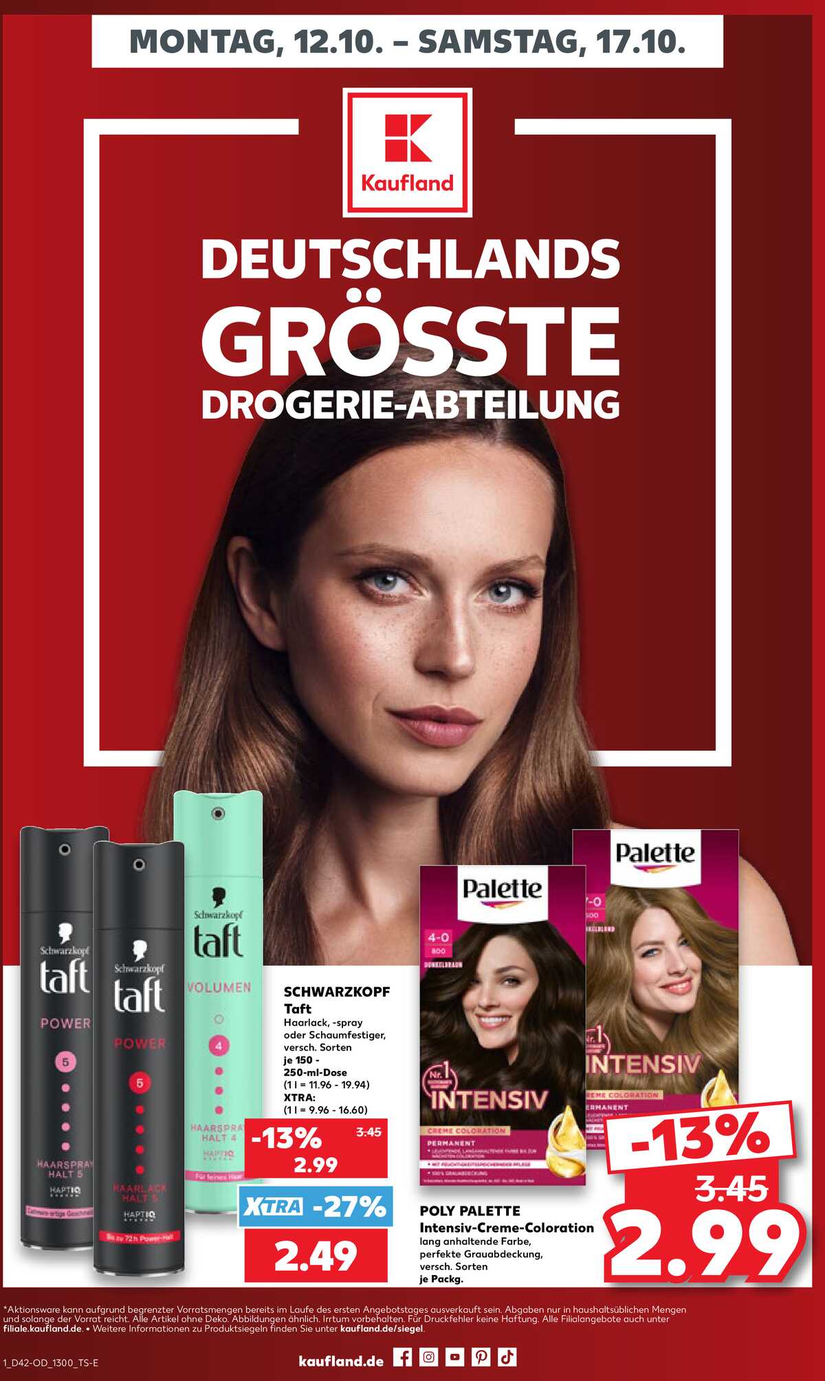 Leták Kaufland Německo 12.10.-17.10.2026 strana 1