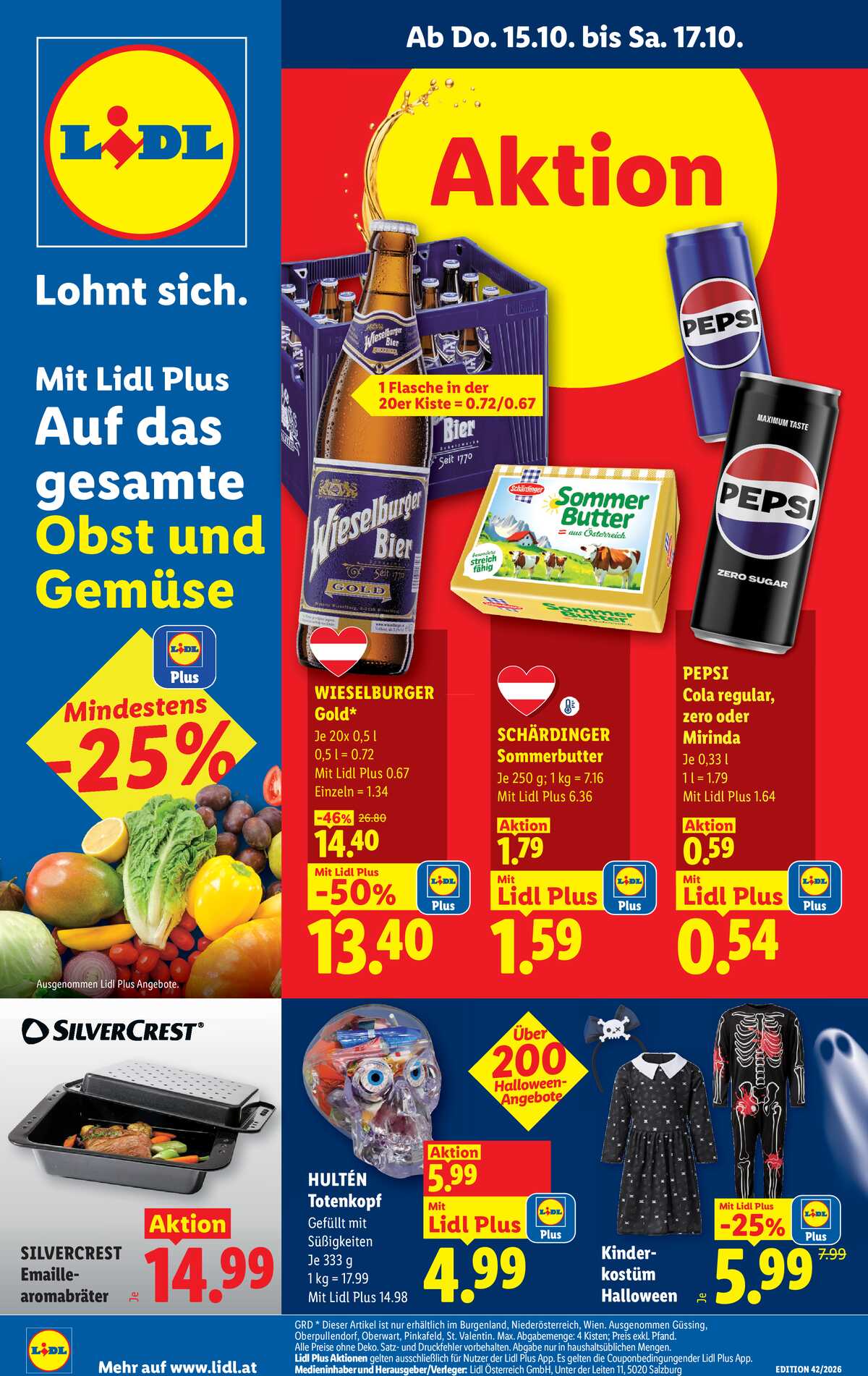 Leták Lidl Rakousko 15.10.-21.10.2026 strana 1