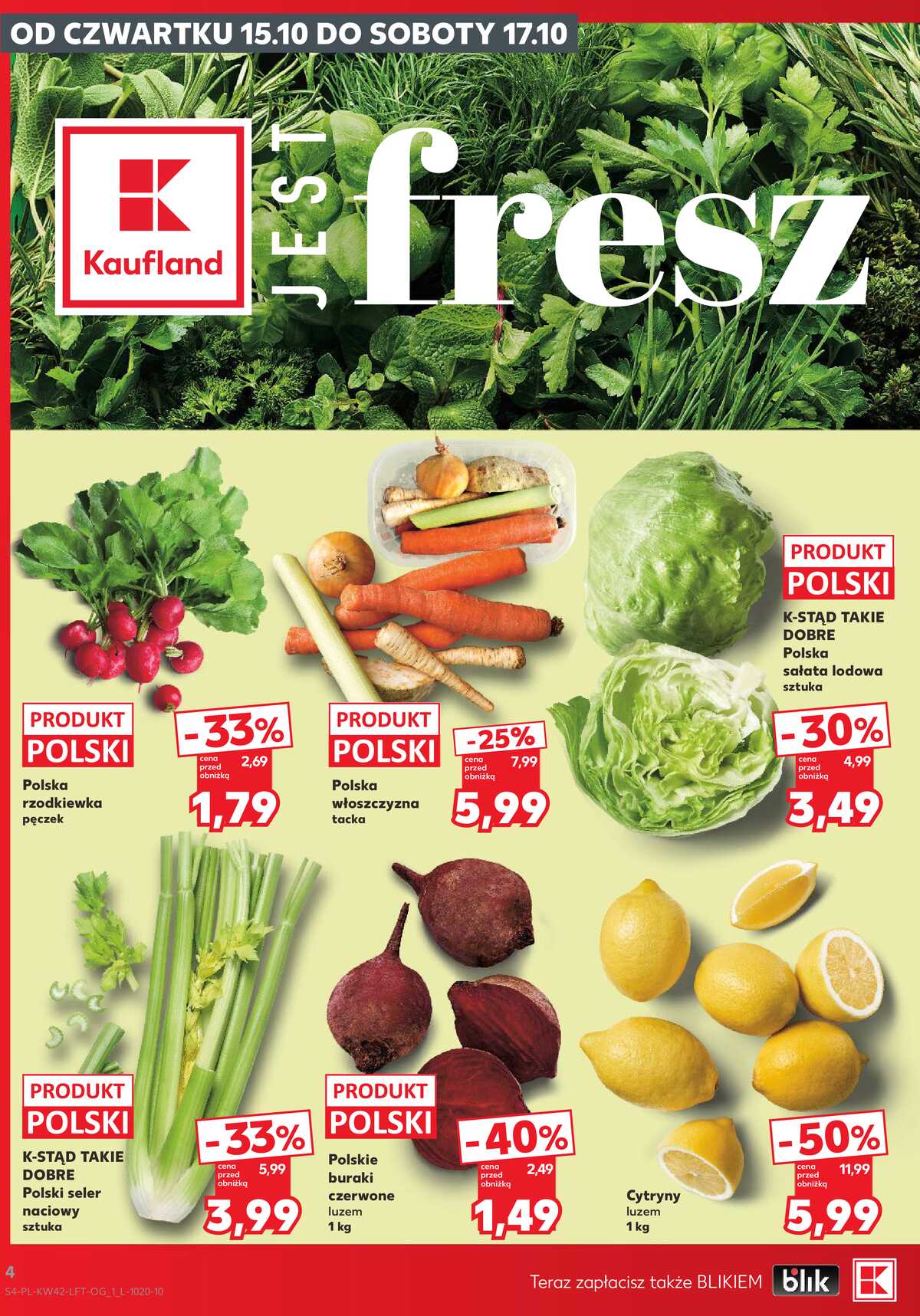 Leták Kaufland Polsko 15.10.-21.10.2026 - Týdenní zpravodaj strana 4