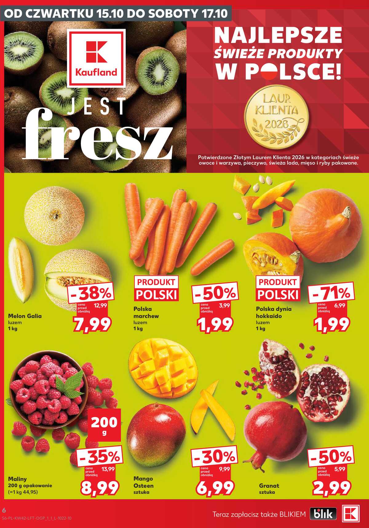 Leták Kaufland Polsko 15.10.-21.10.2026 - Týdenní zpravodaj strana 6