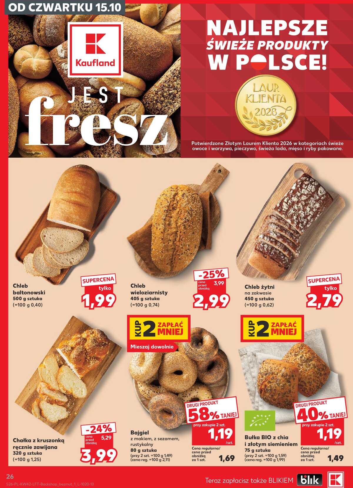Leták Kaufland Polsko 15.10.-21.10.2026 - Týdenní zpravodaj strana 26