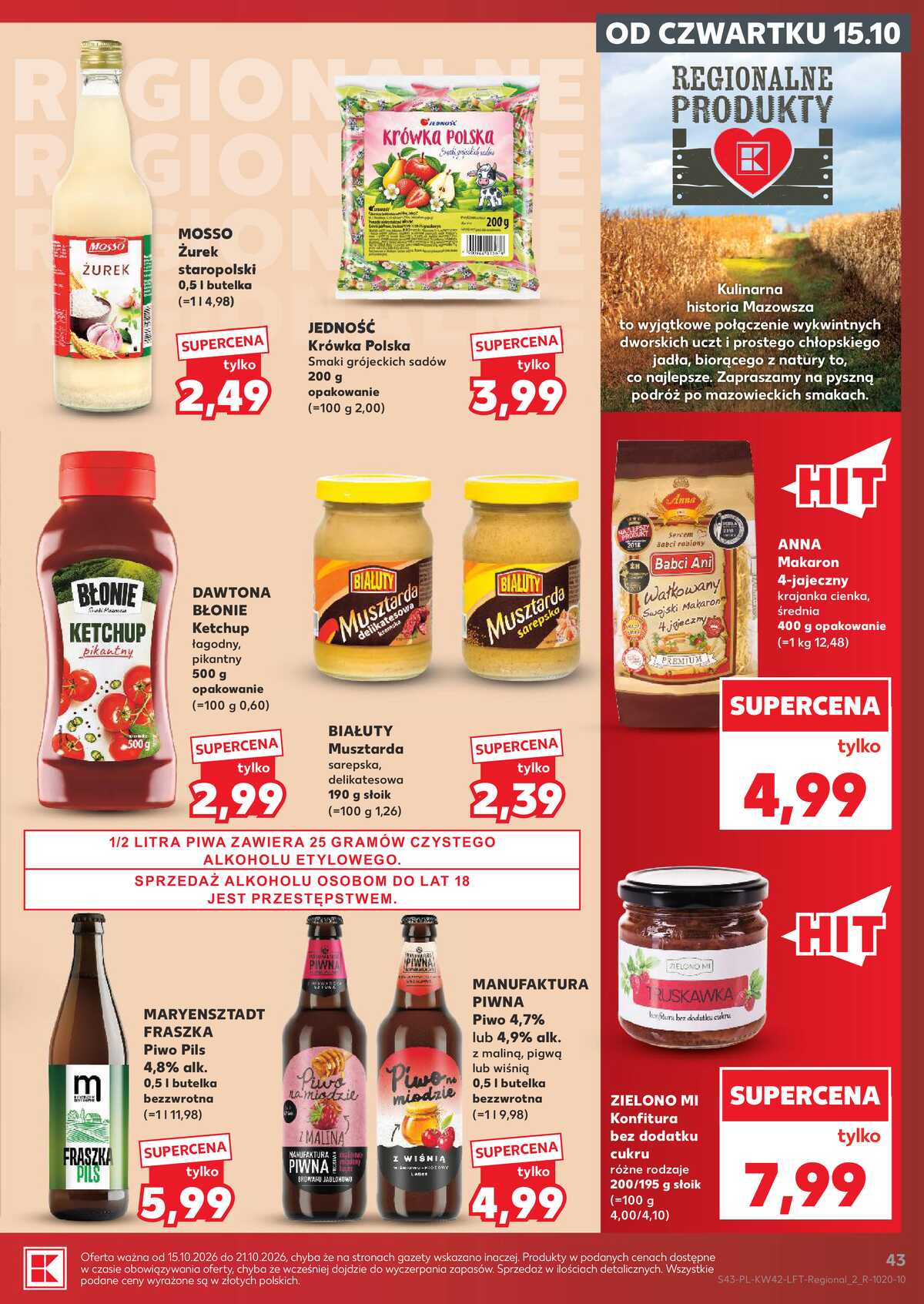 Leták Kaufland Polsko 15.10.-21.10.2026 - Týdenní zpravodaj strana 43