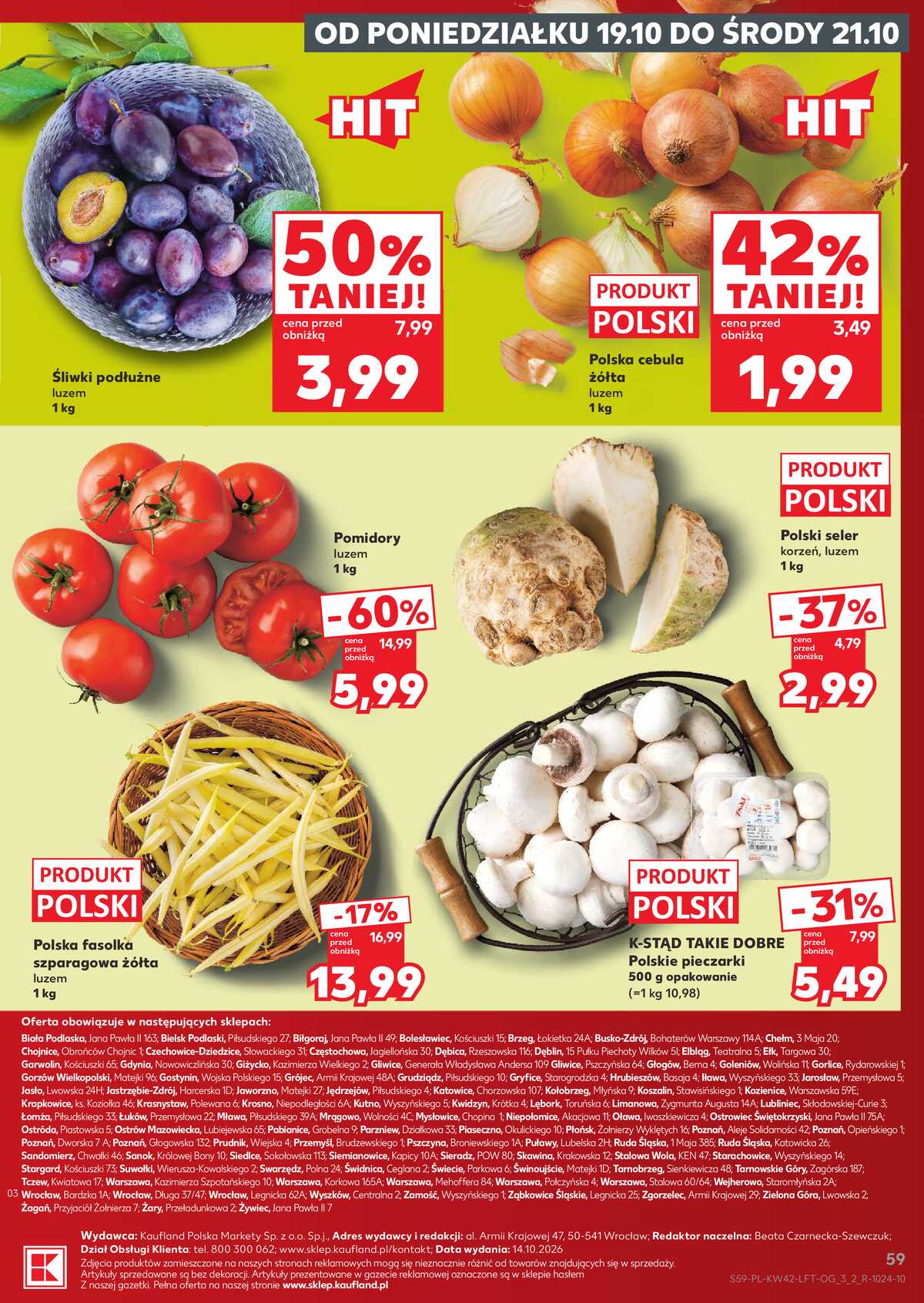 Leták Kaufland Polsko 15.10.-21.10.2026 - Týdenní zpravodaj strana 59